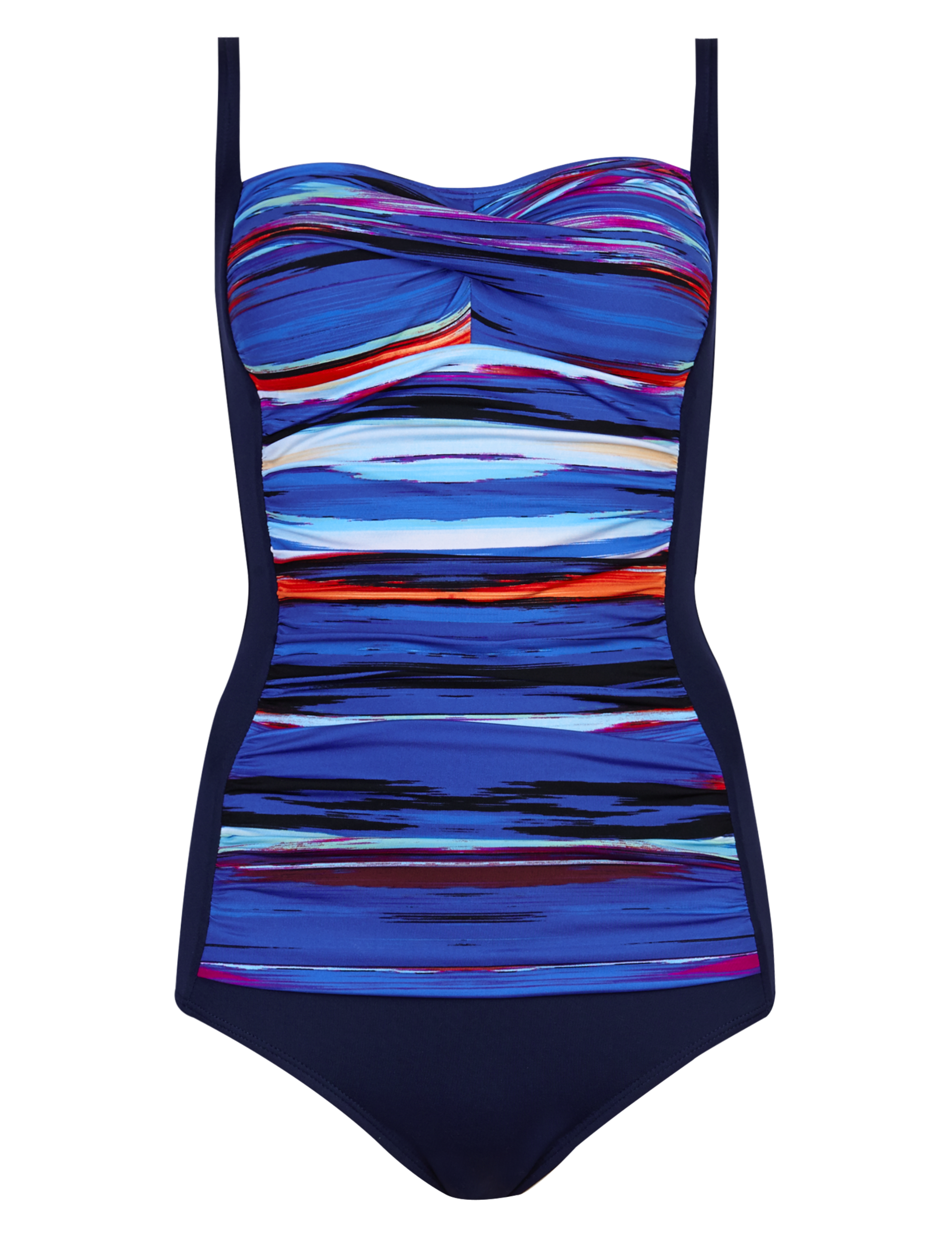 Secret Slimming™ Paint Striped & Ruched Swimsuit 2 of 4