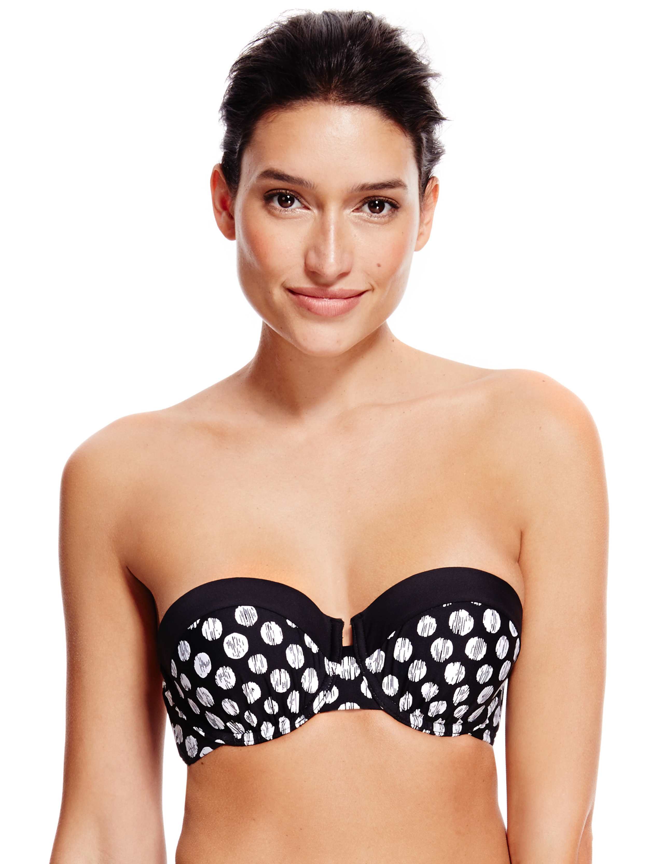 Underwired Padded Spotted Bikini Top 1 of 6
