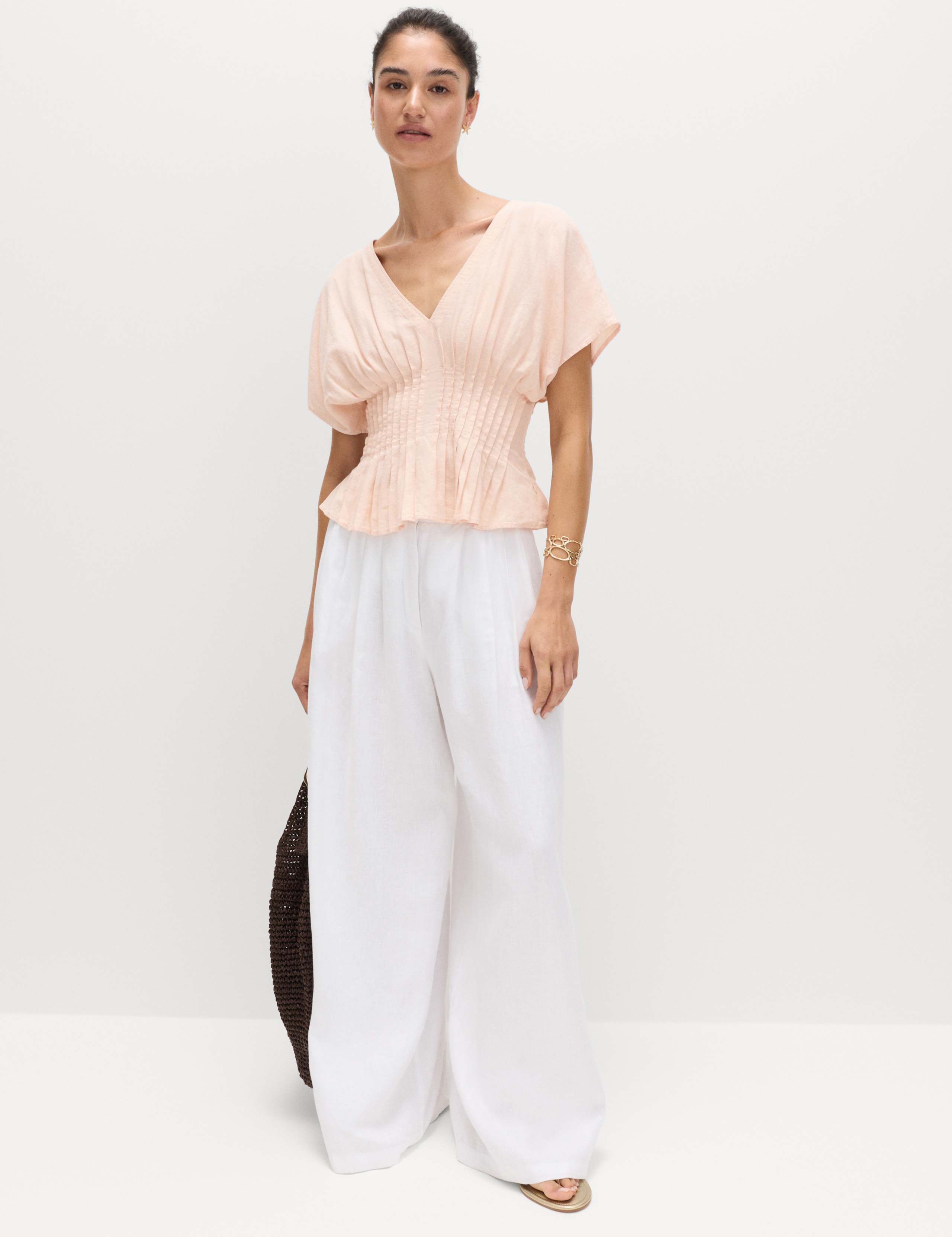 Linen Rich Seam Detail Waisted Top 3 of 6