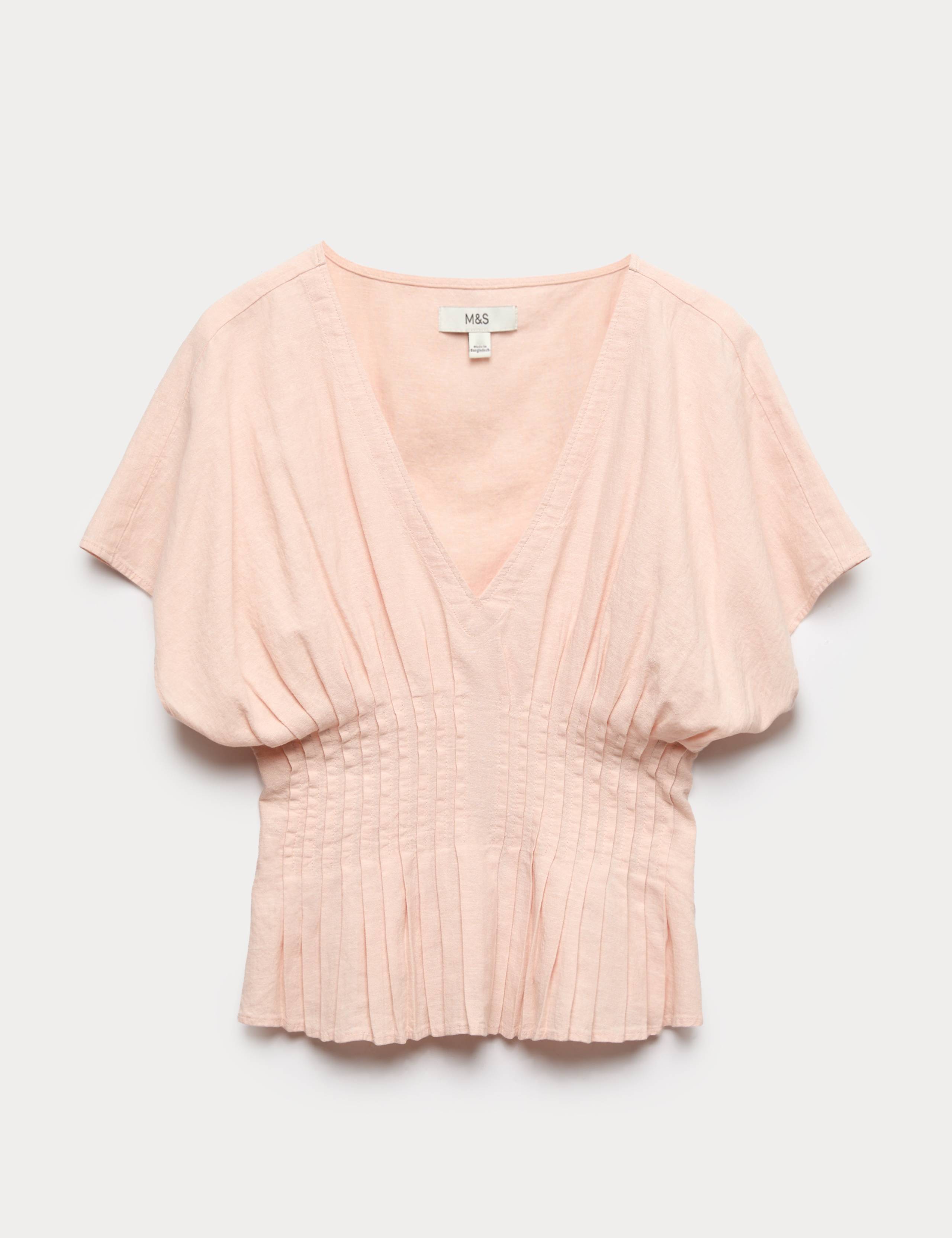 Linen Rich Seam Detail Waisted Top 2 of 6