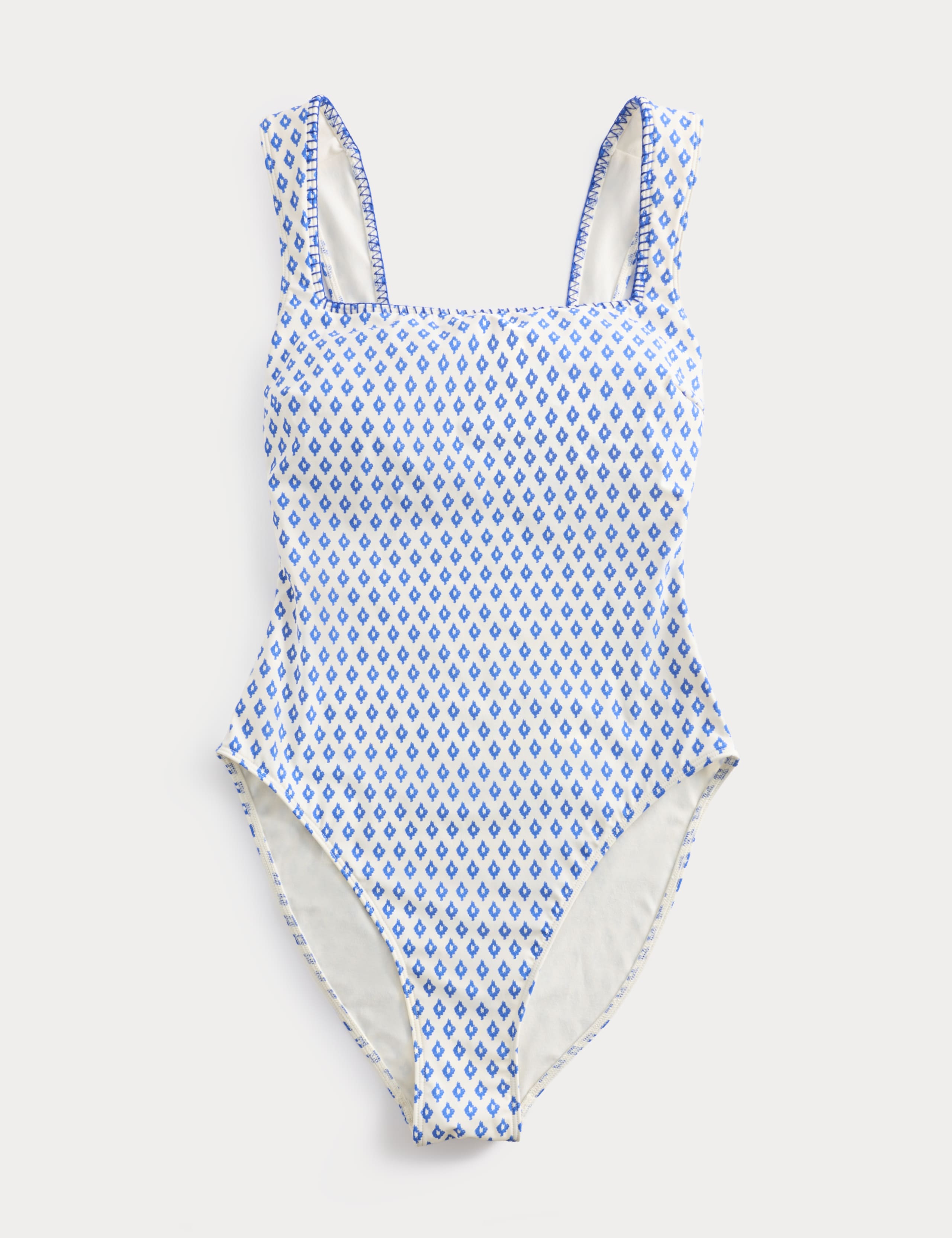 Printed Padded Wide Strap Square Neck Swimsuit 2 of 6