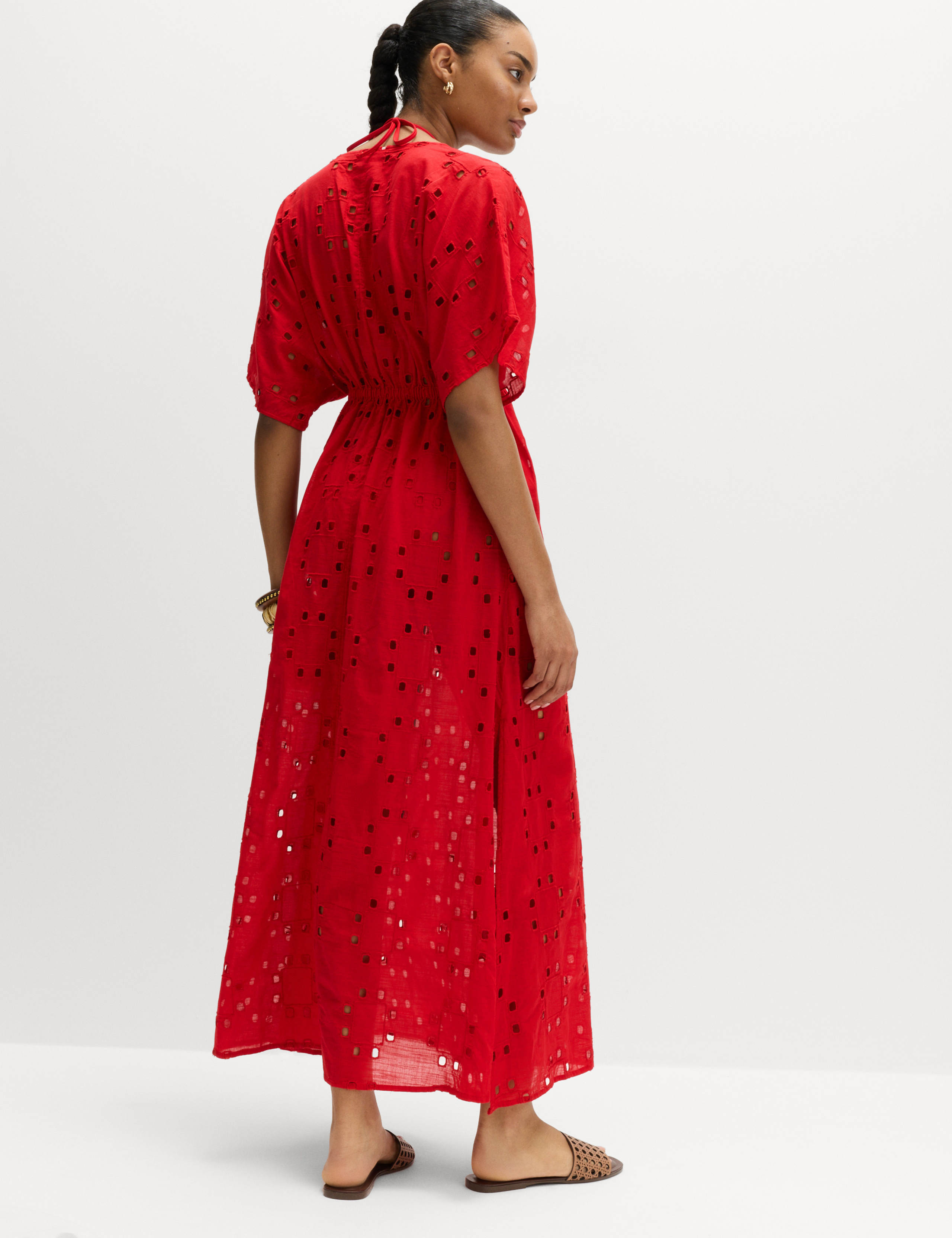 Pure Cotton Cutwork Detail Maxi Kaftan 4 of 7