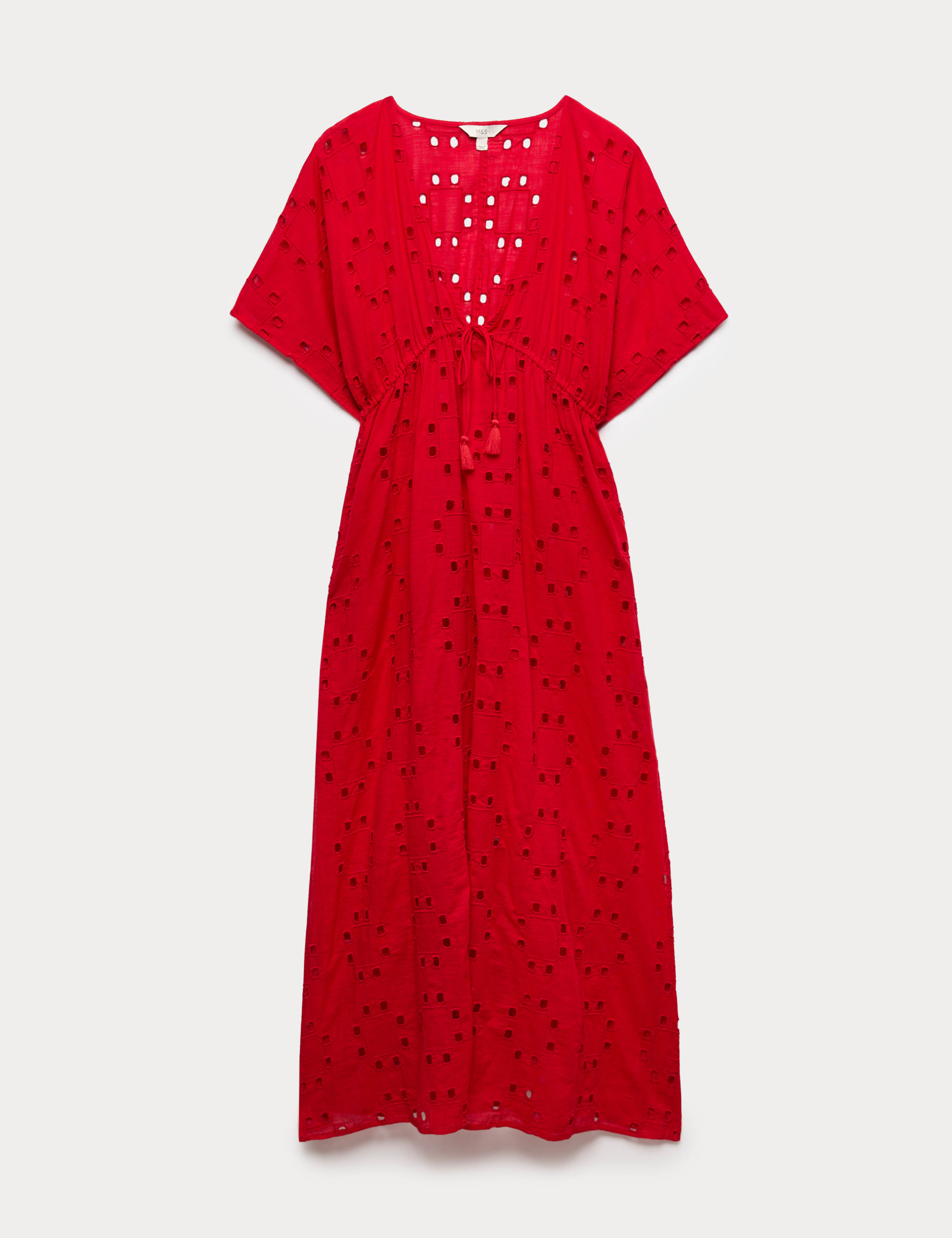 Pure Cotton Cutwork Detail Maxi Kaftan 2 of 7