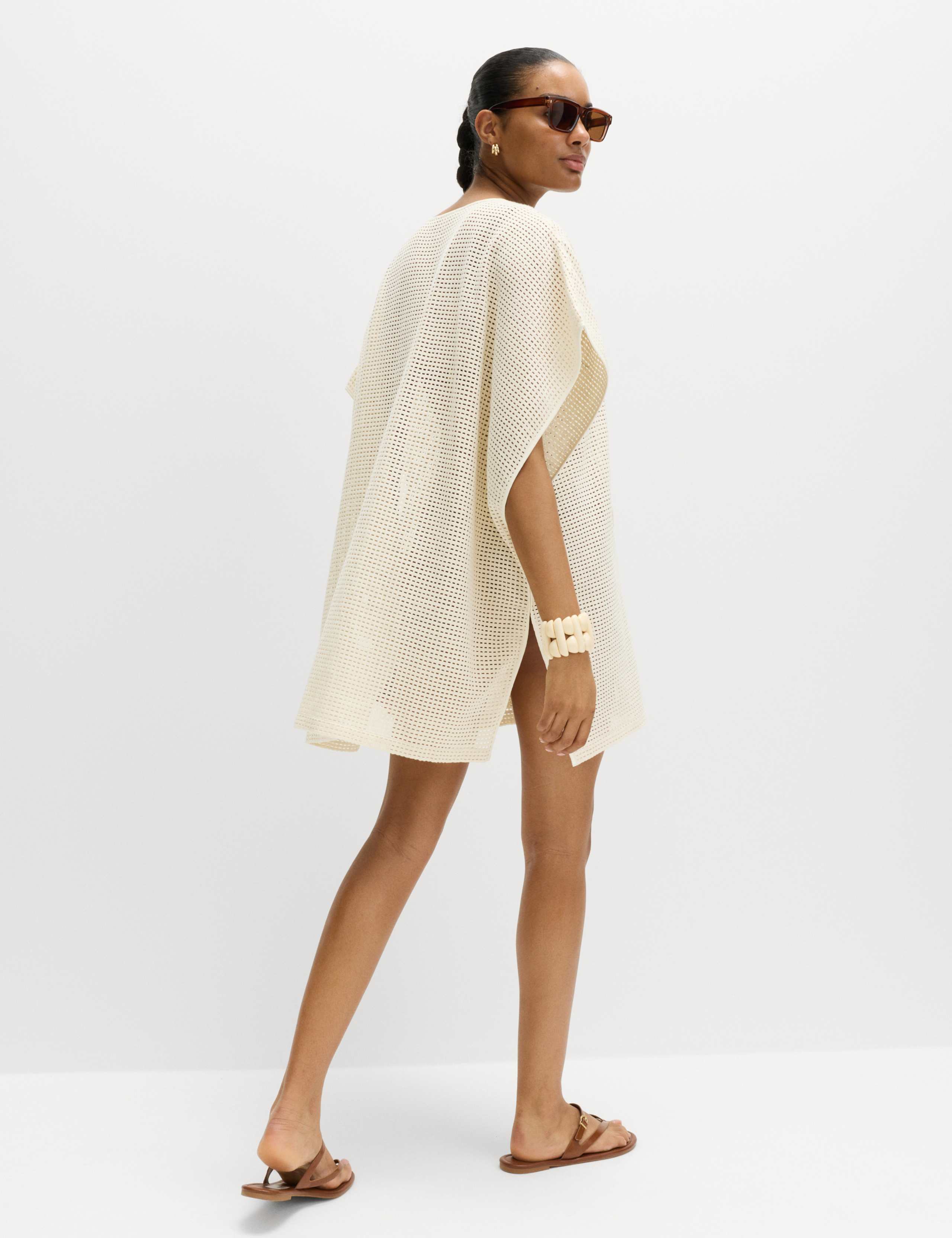 Pure Cotton Floral Detail Mini Kaftan 5 of 6