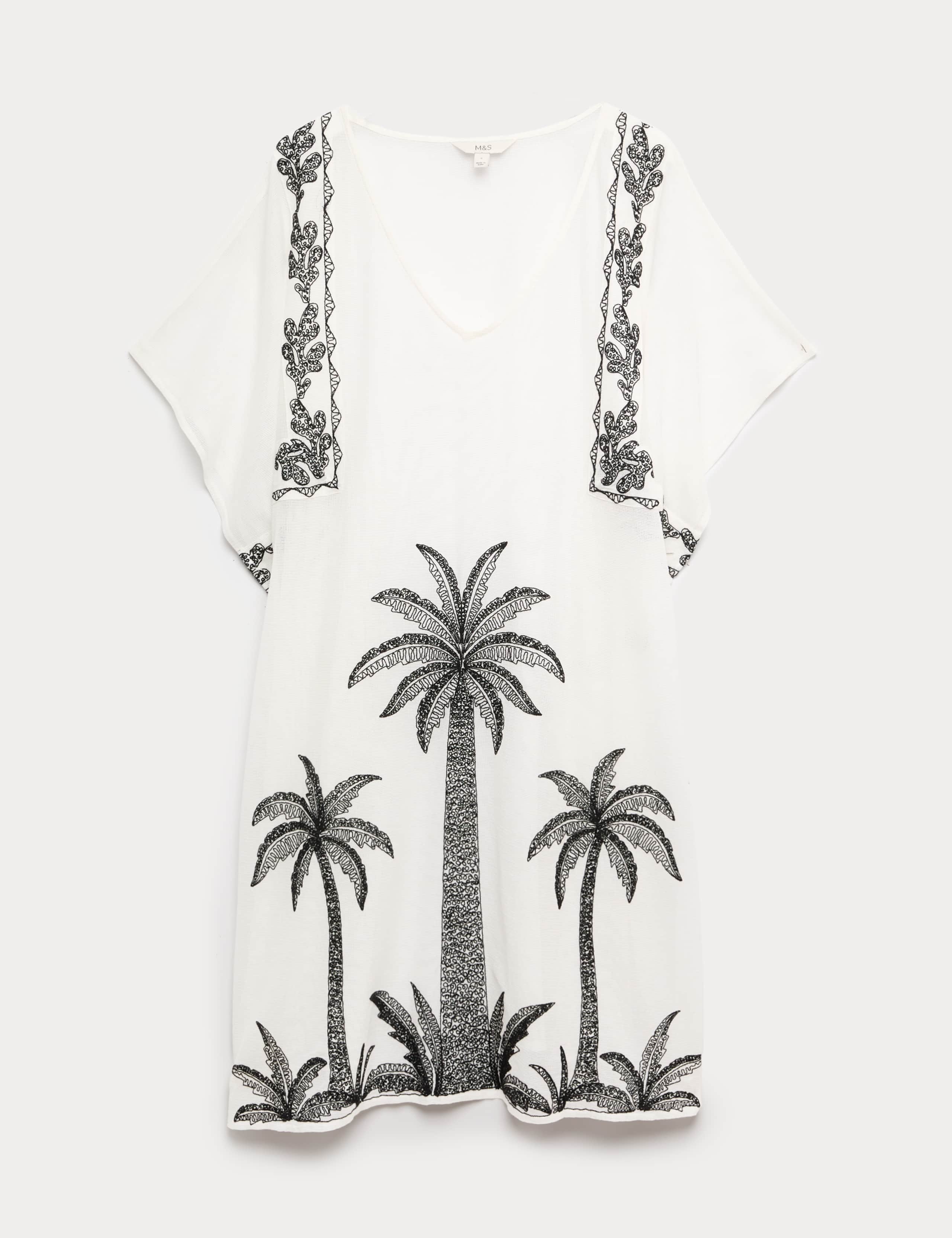 Cotton Rich Embroidered Mini Kaftan Dress 2 of 7