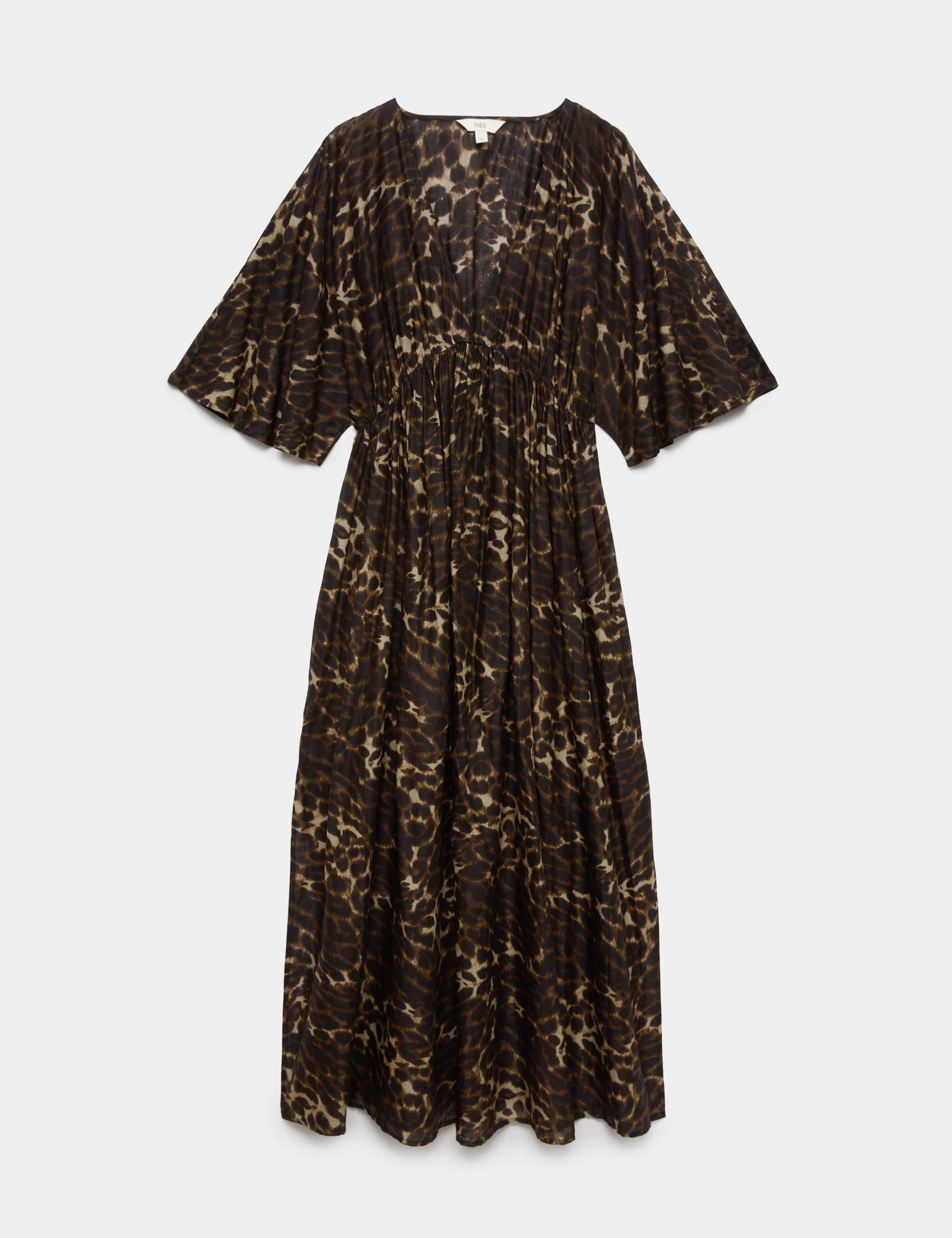 Pure Cotton Printed V-Neck Sheer Kaftan 2 of 5