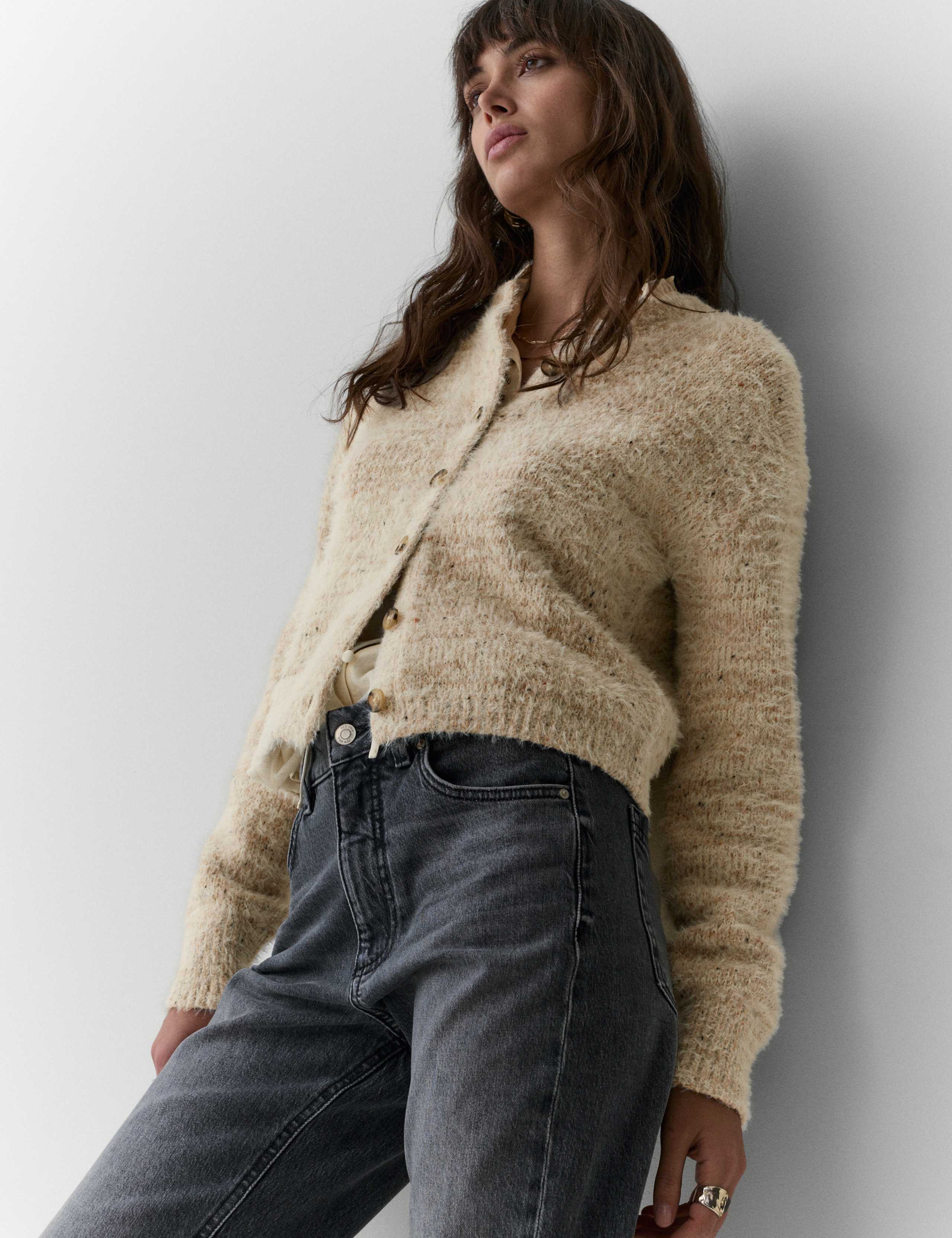 Textured Cardigan with Wool 1 of 6