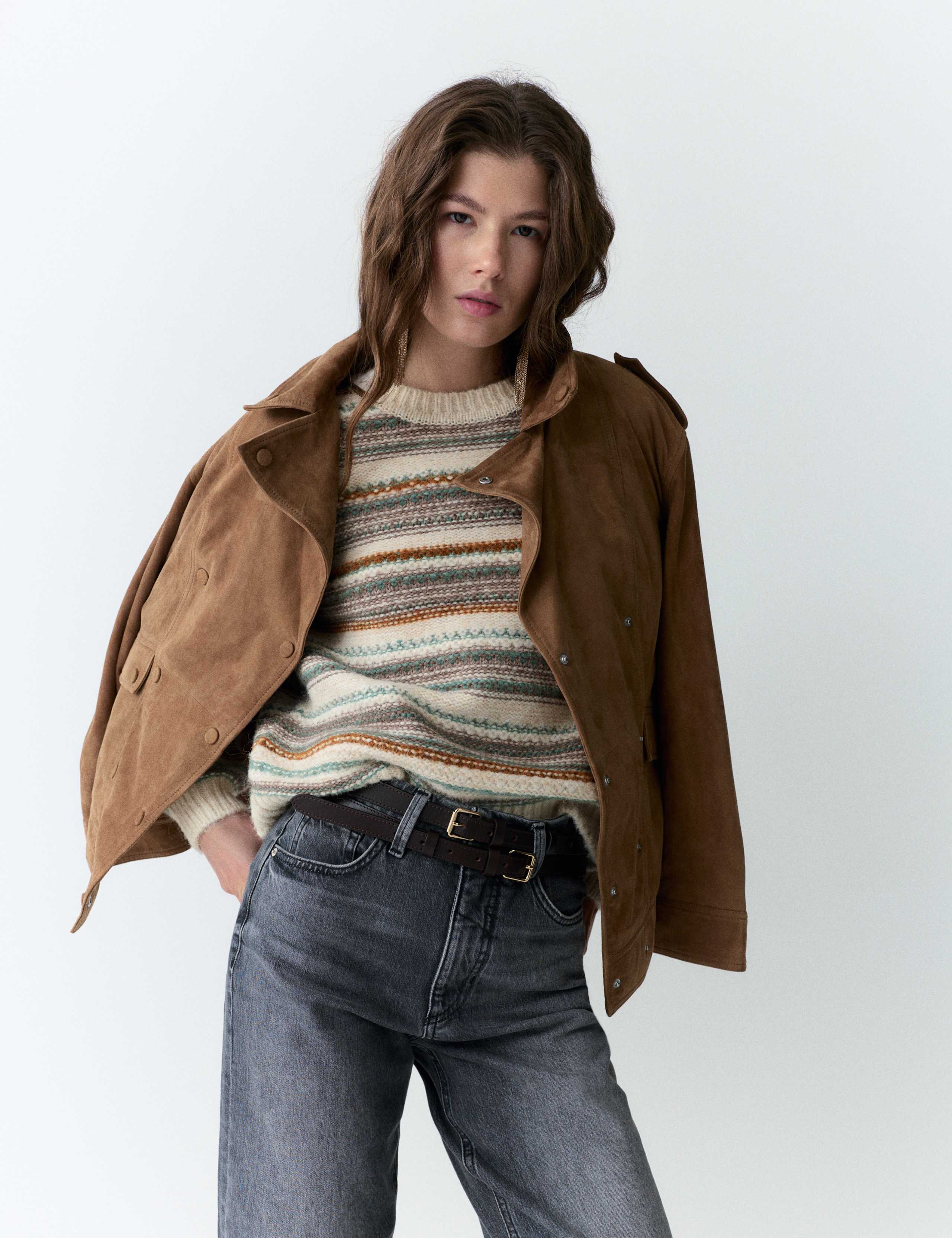 Striped Knitted Crew Neck Relaxed Jumper 3 of 5