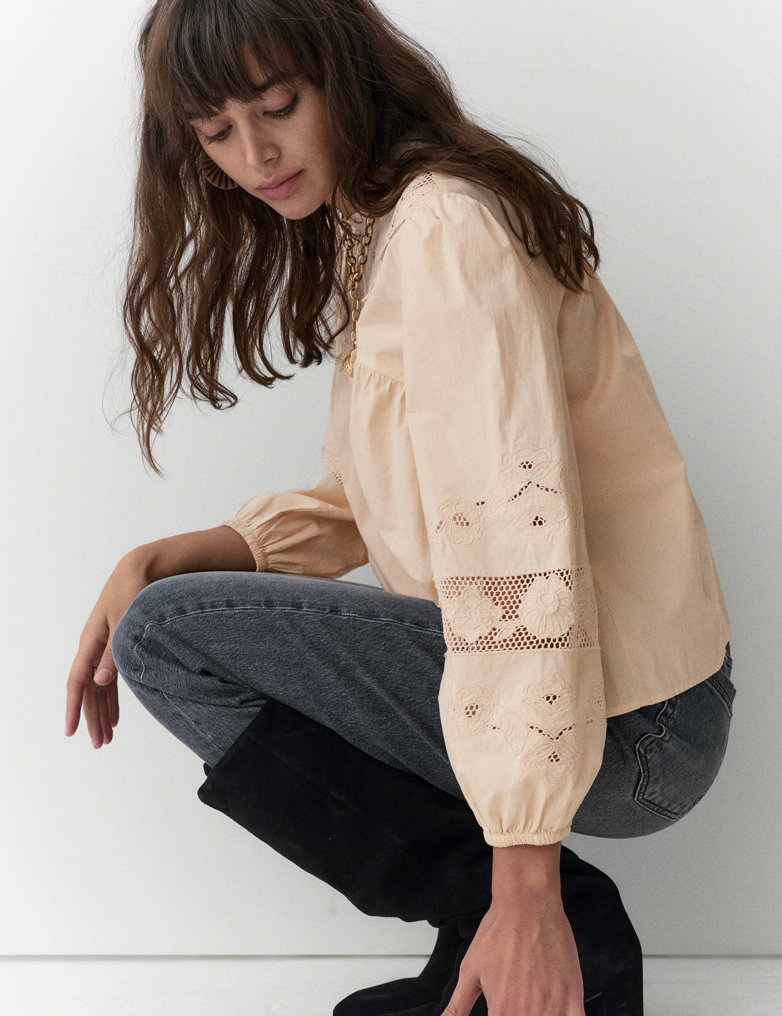 Pure Cotton Embroidered Blouse 1 of 5