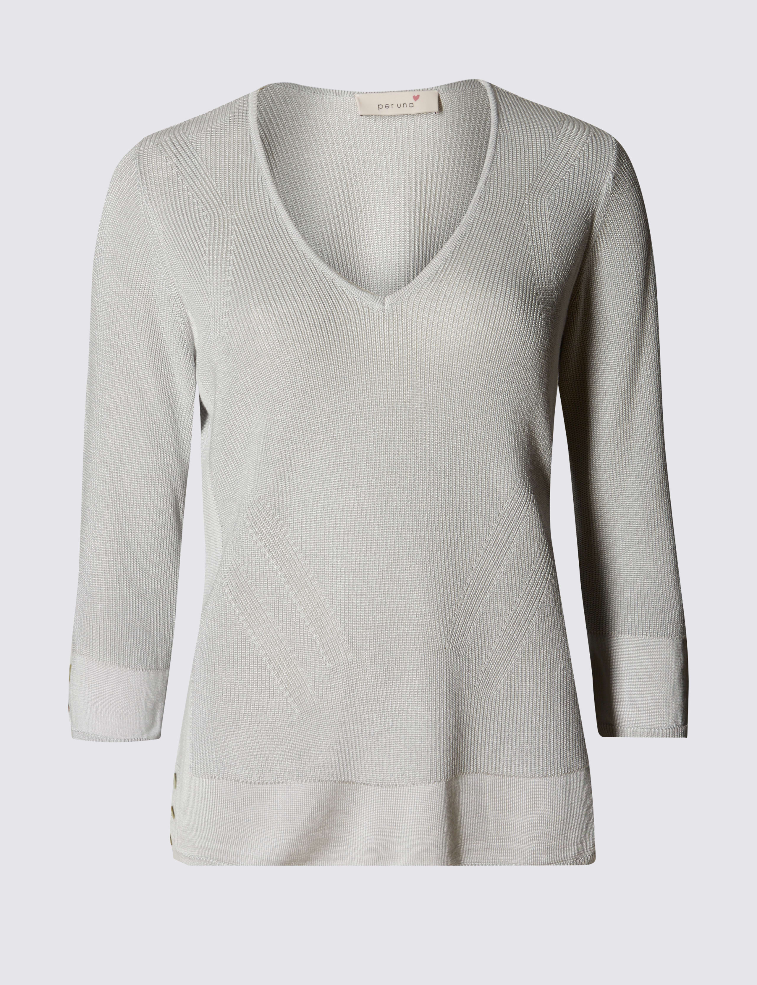 3/4 Sleeve V-Neck Jumper 2 of 4