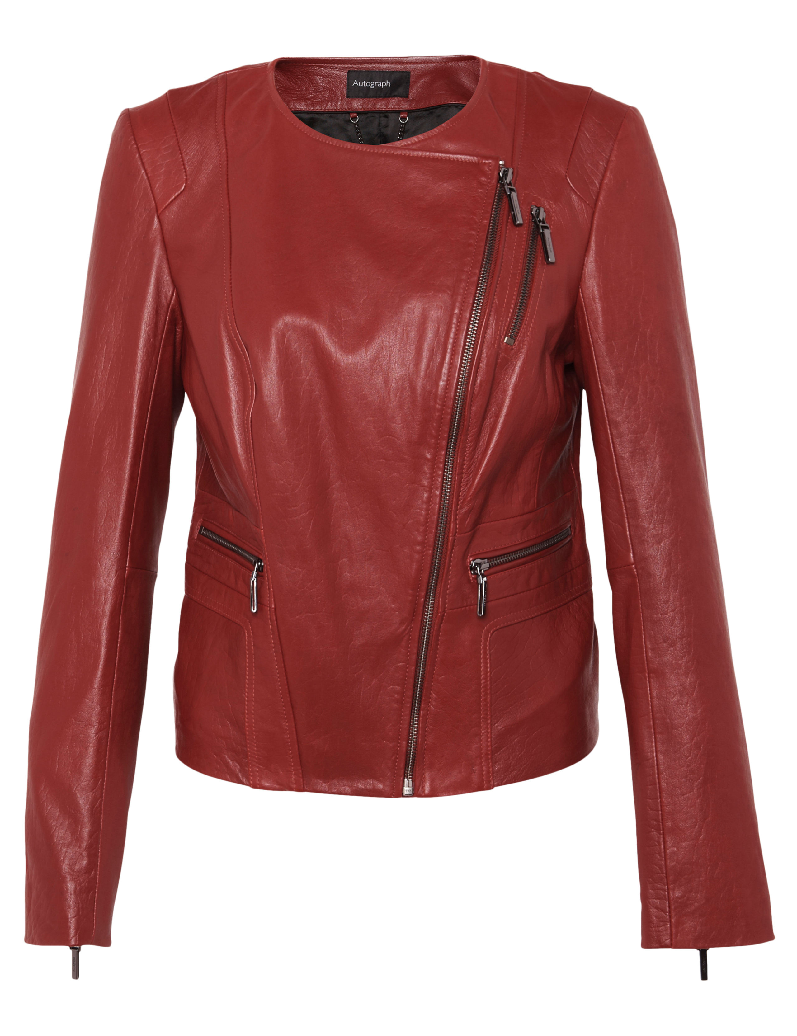 Leather Textured Biker Jacket 2 of 9
