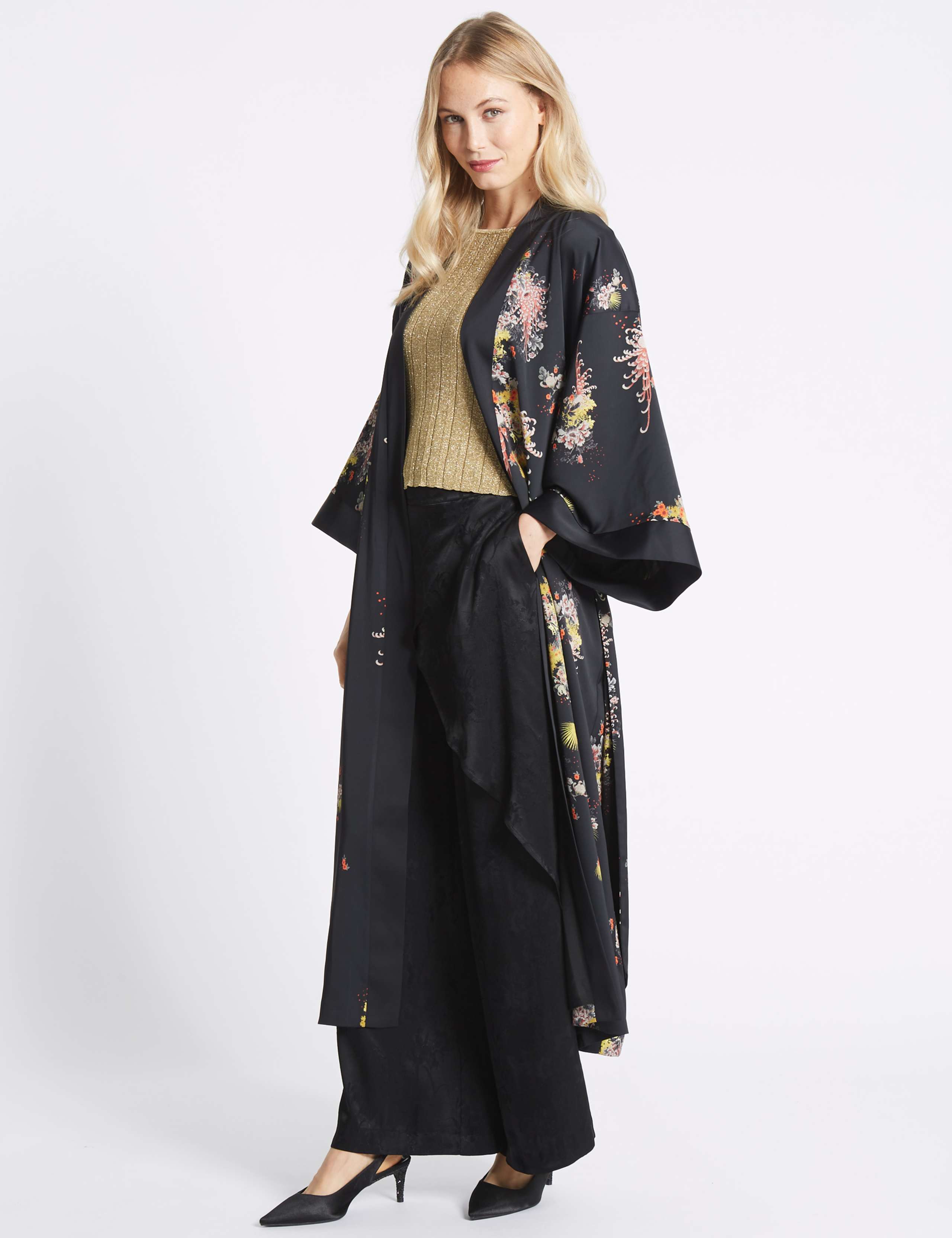 Floral Print Long Sleeve Kimono 1 of 5