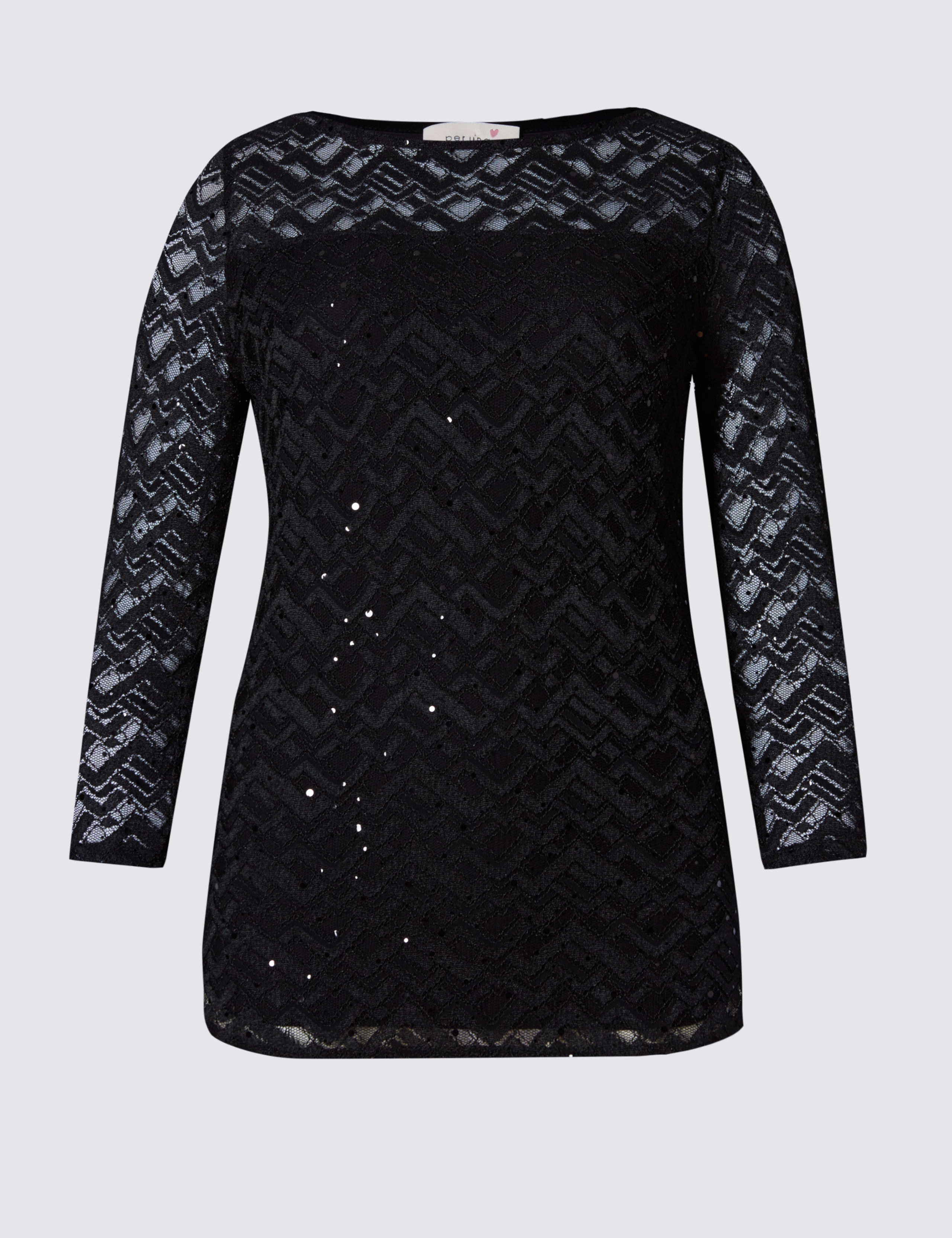 Sequin Embellished Lace Top 2 of 3