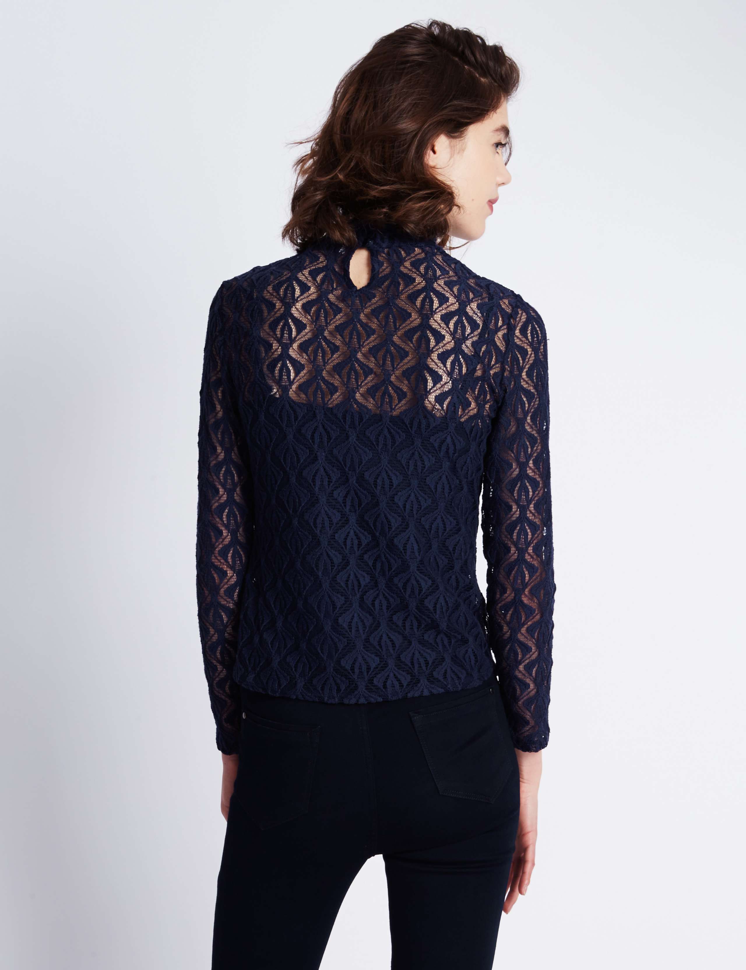 Polo Neck Lace Top 3 of 3