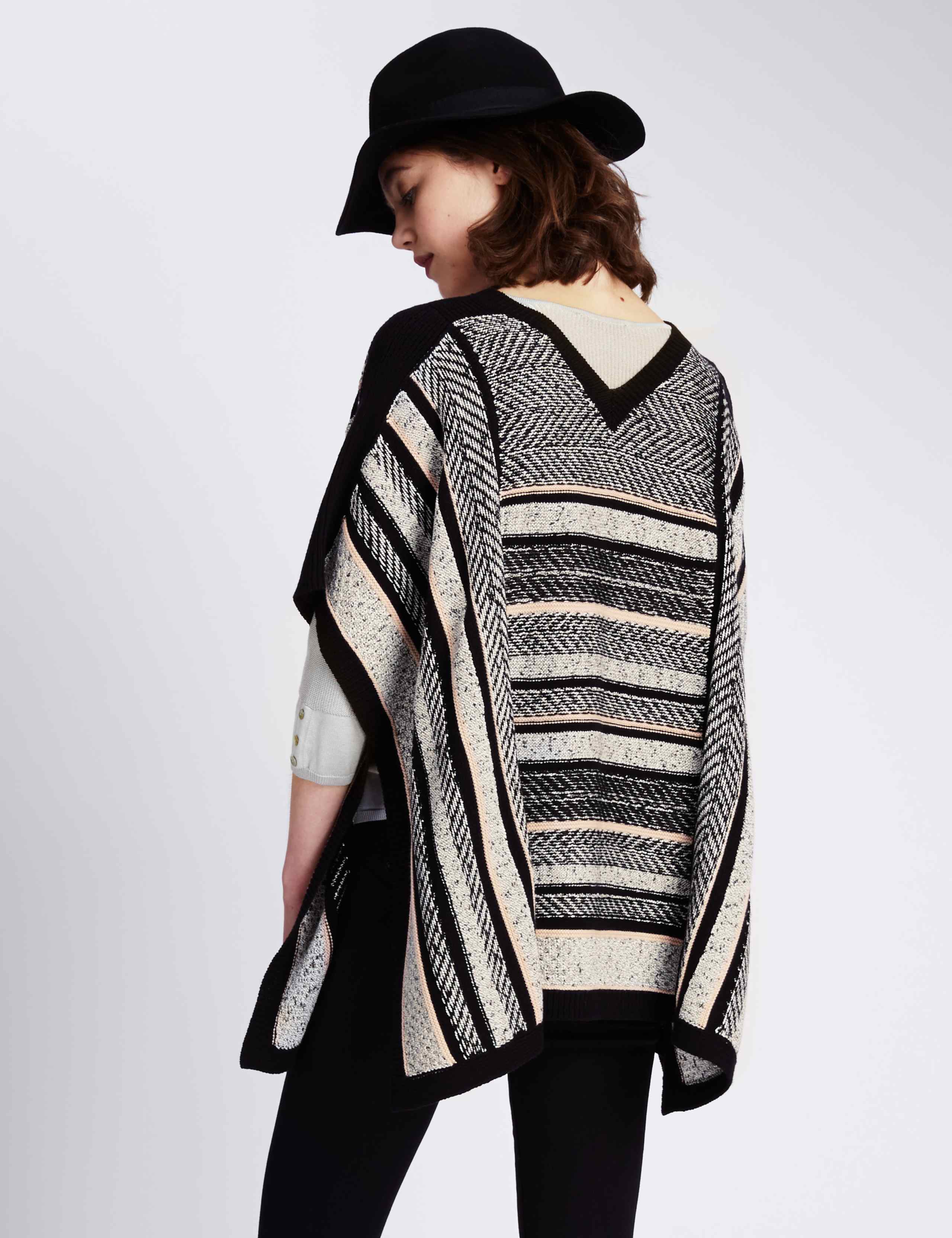 Textured Striped Poncho 3 of 3
