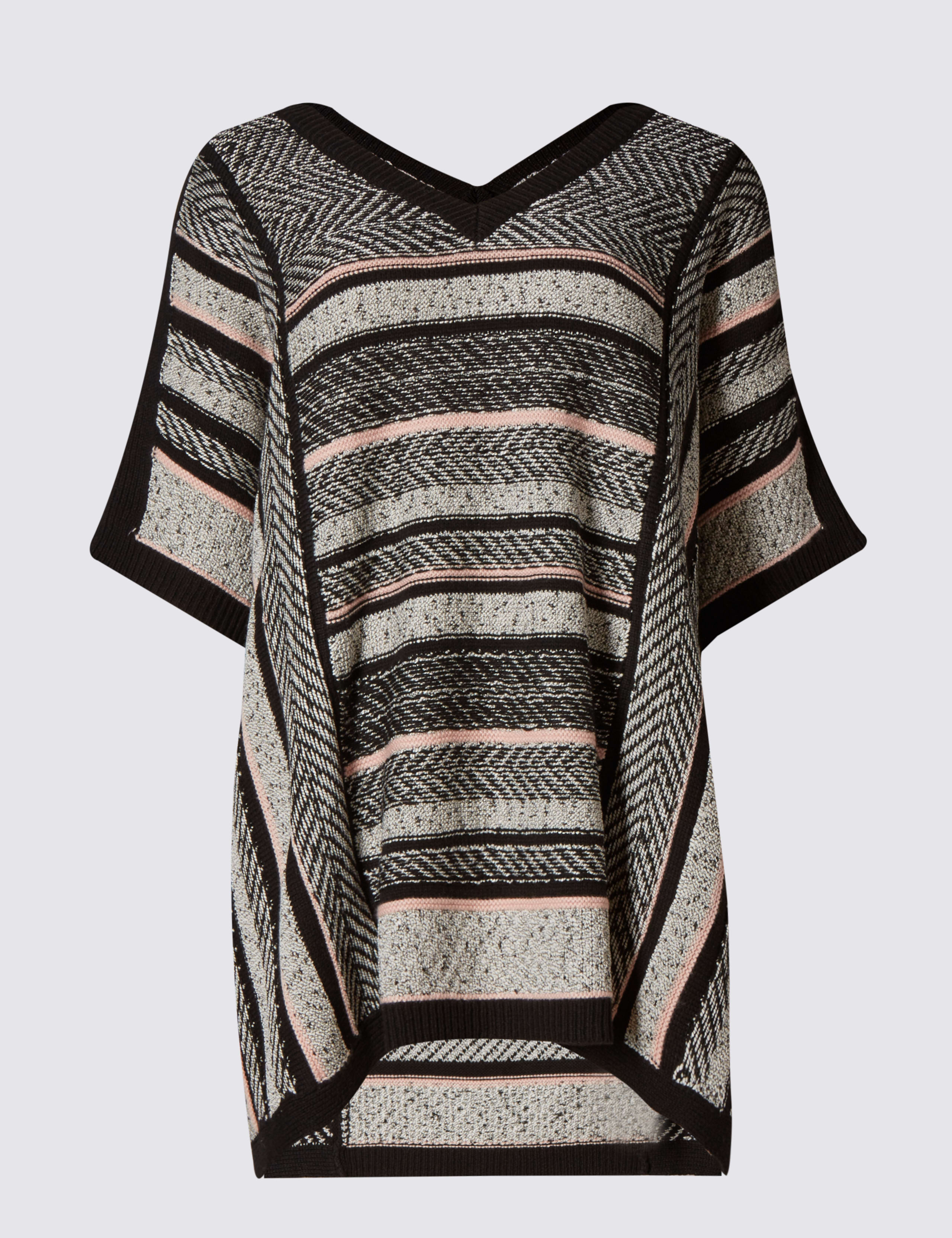 Textured Striped Poncho 2 of 3