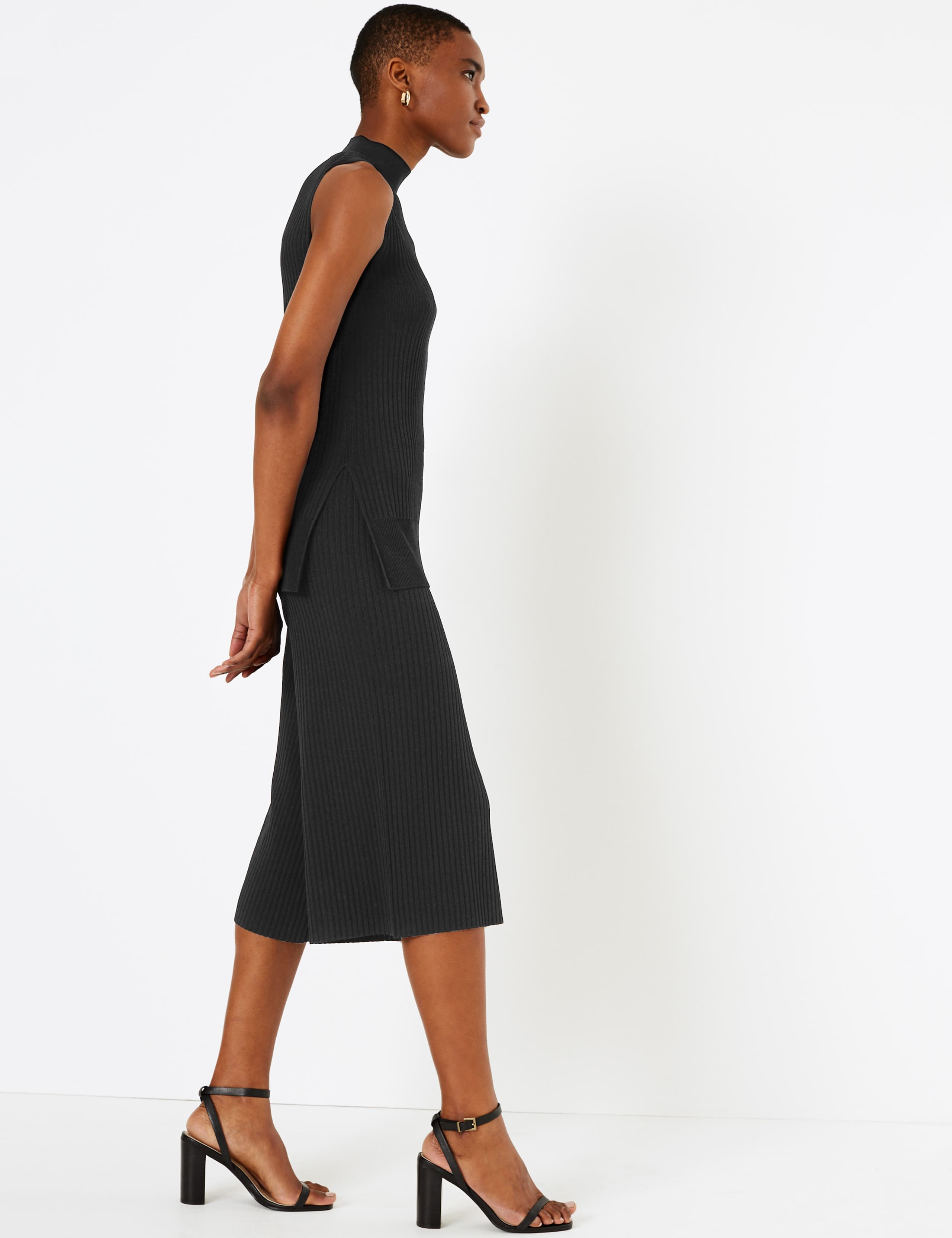 Compact Rib Cropped Length Culottes 1 of 4