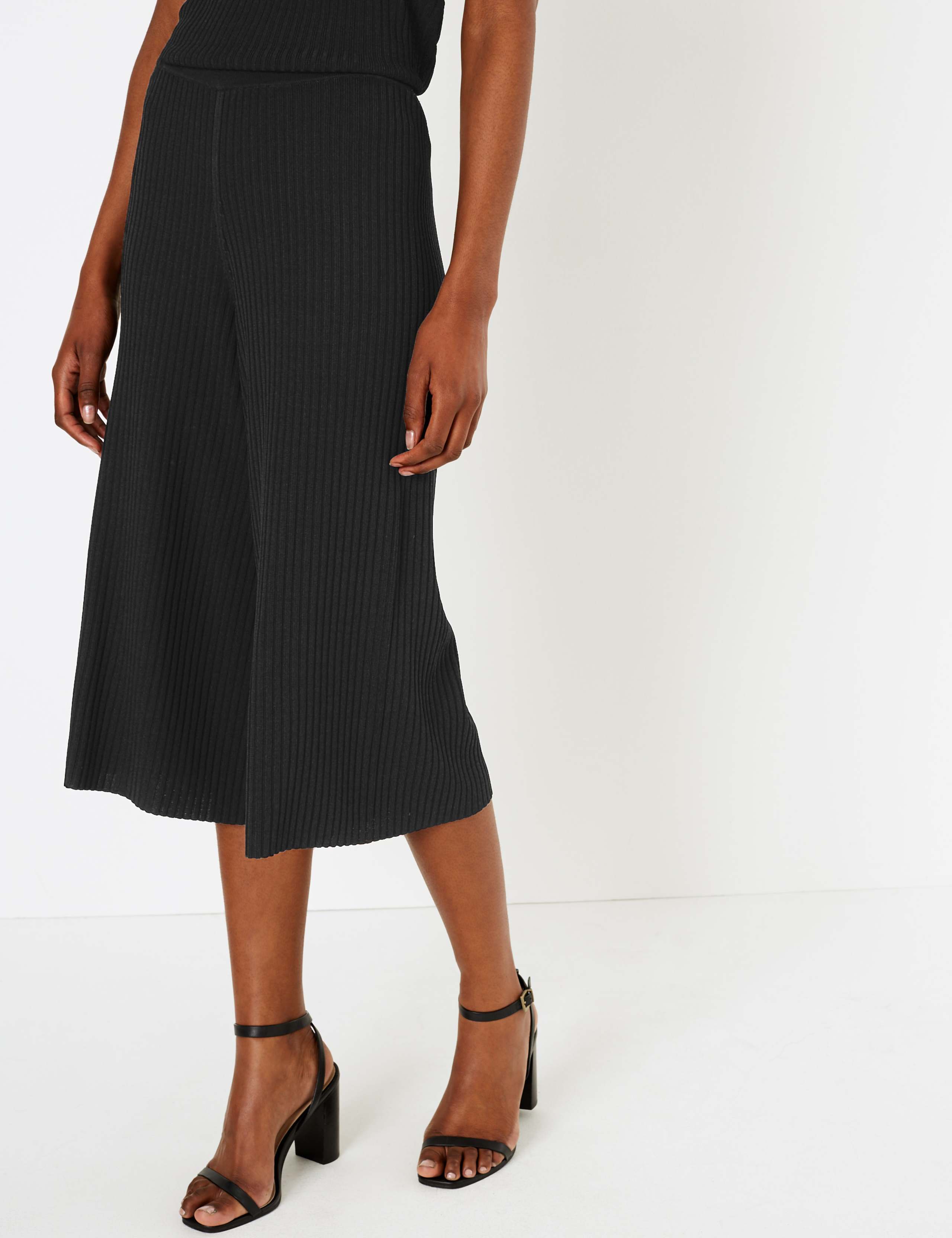 Compact Rib Cropped Length Culottes 3 of 4