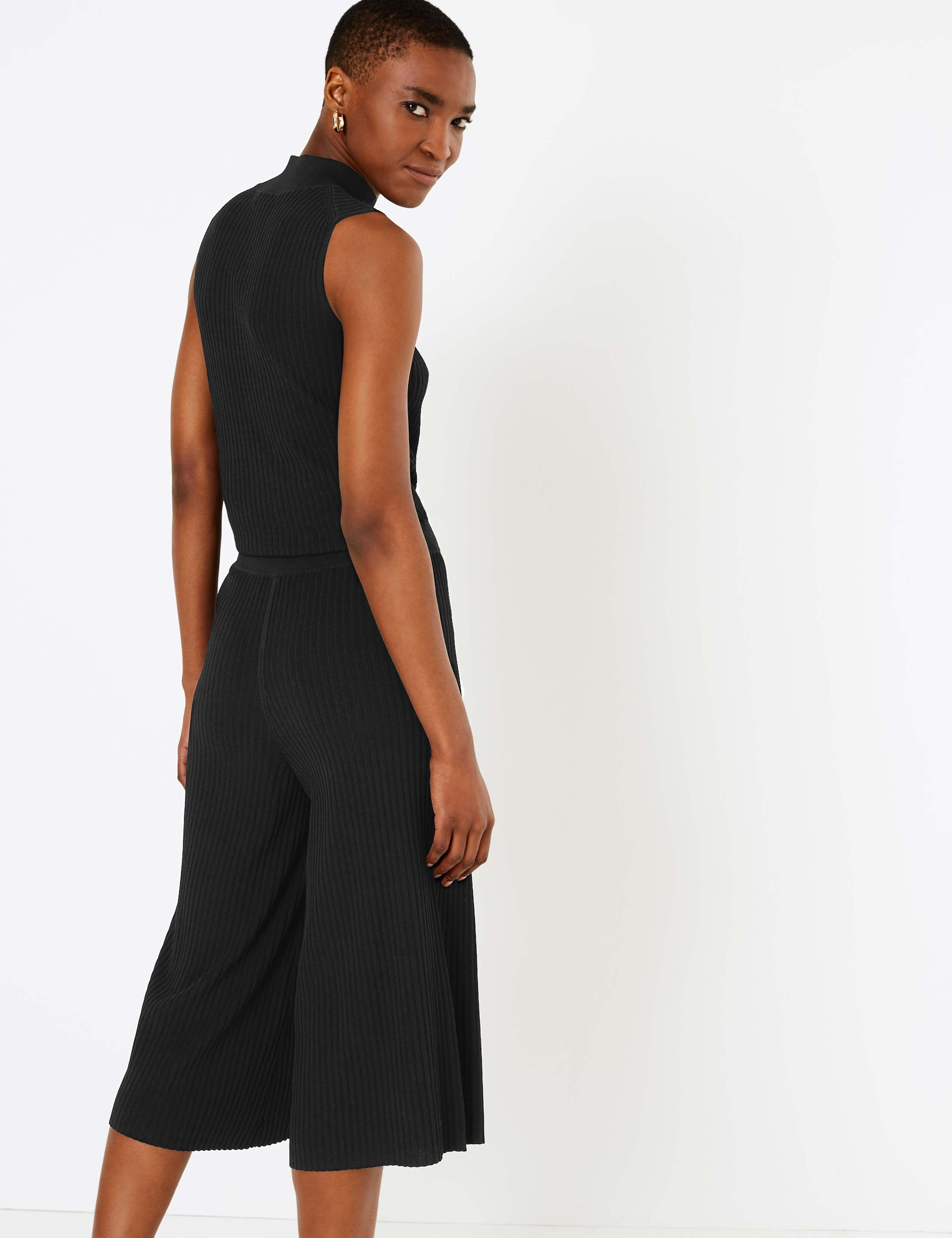 Compact Rib Cropped Length Culottes 4 of 4