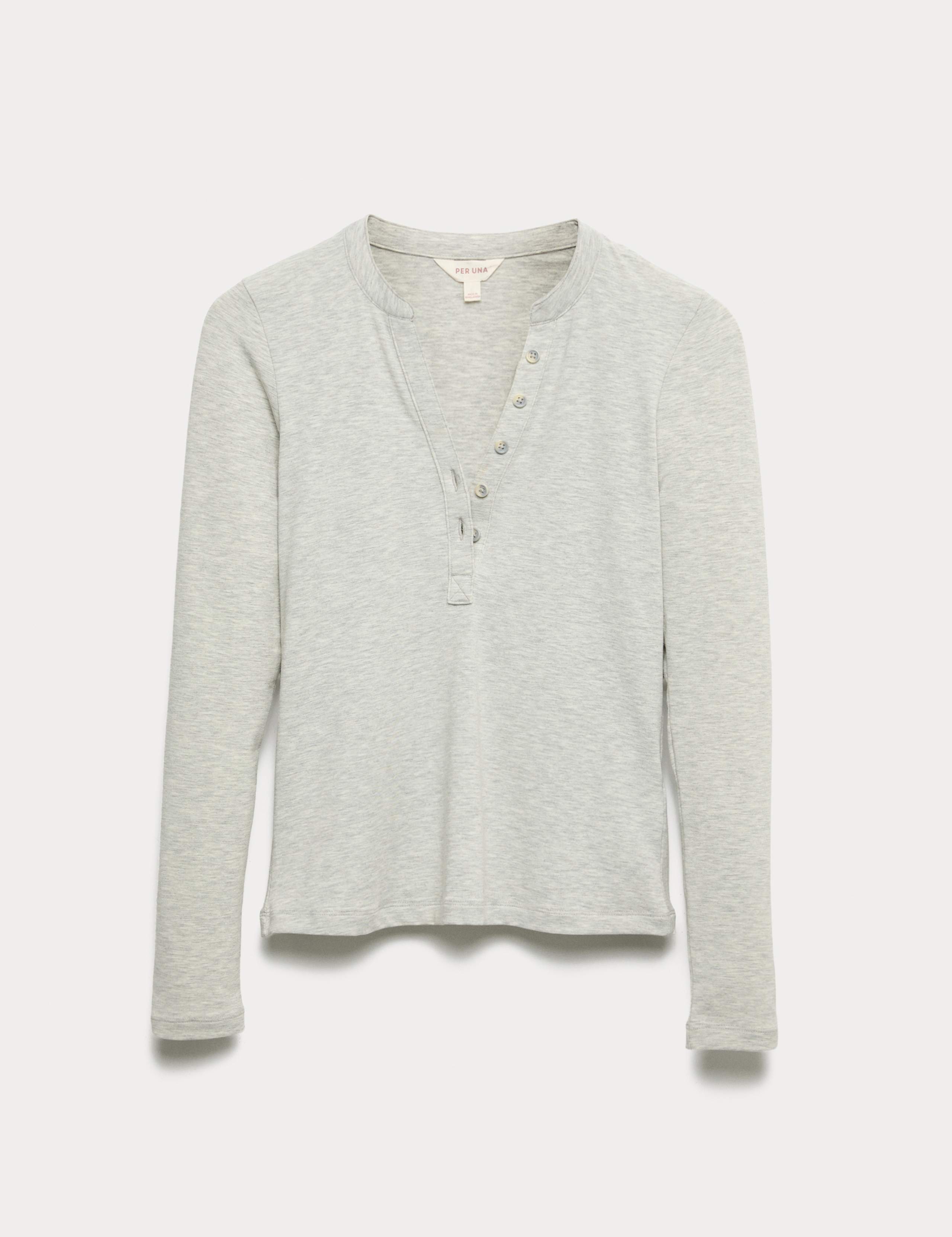 Marled Jersey Henley Top 2 of 4