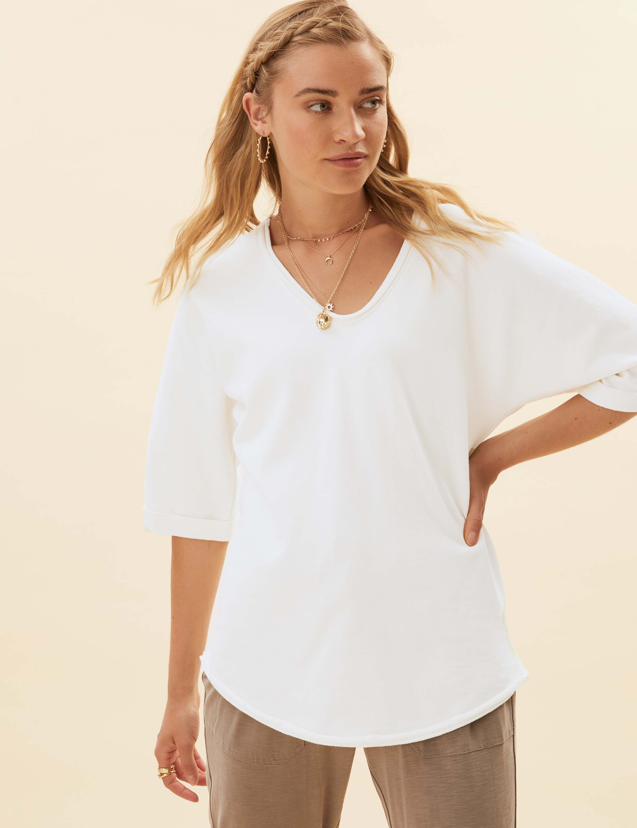Pure Cotton Relaxed Short Sleeve Sweatshirt 3 of 5