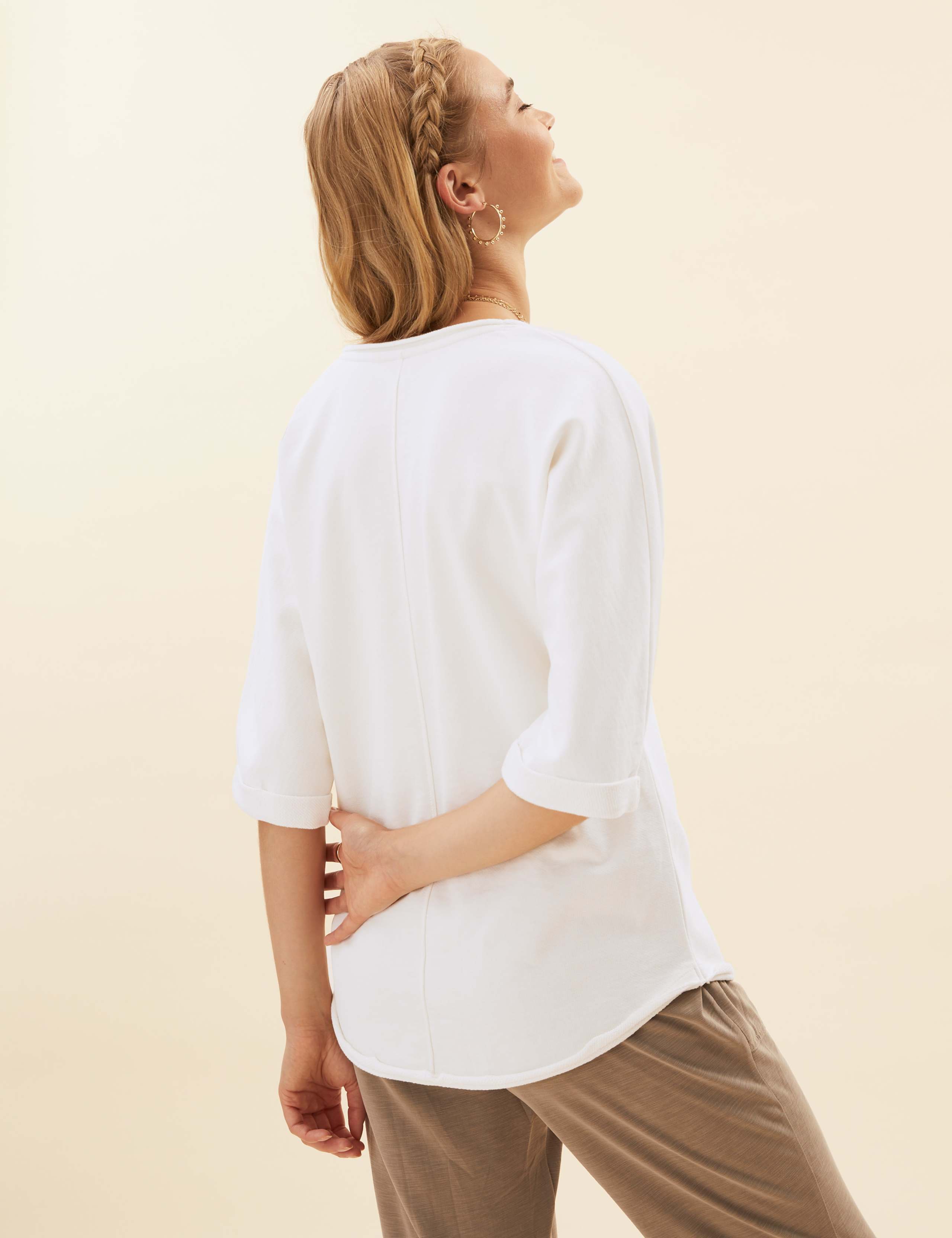 Pure Cotton Relaxed Short Sleeve Sweatshirt 4 of 5