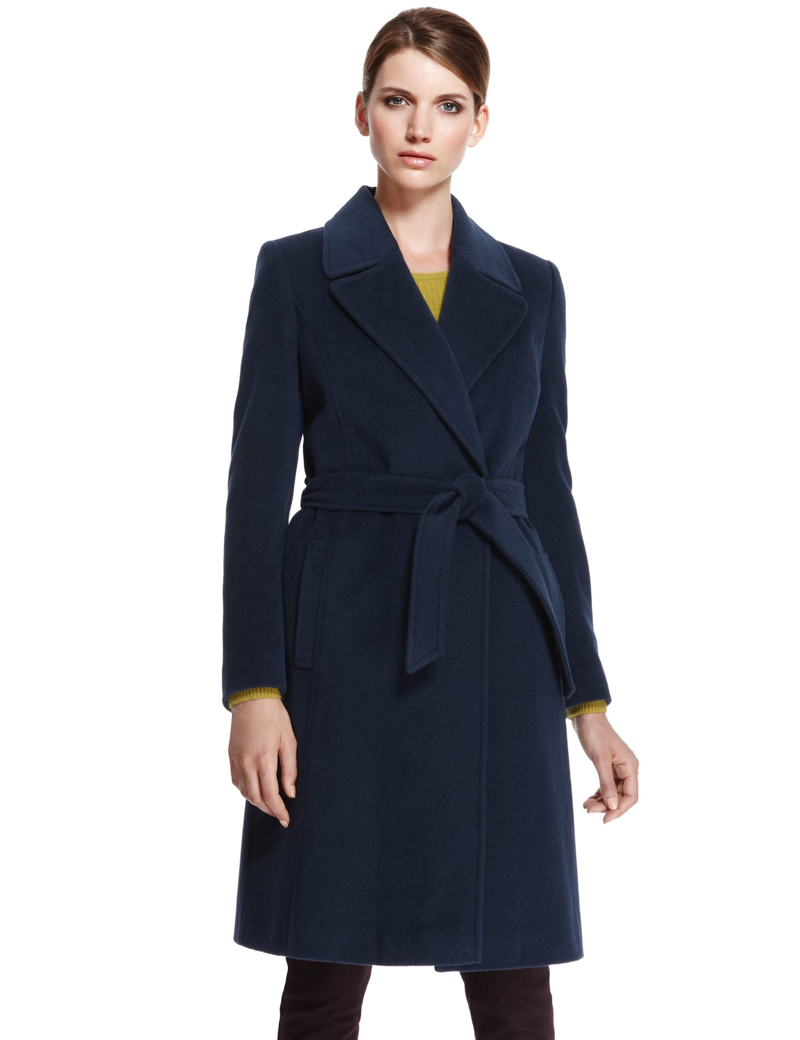 Angora Blend Belted Coat with Wool 1 of 10