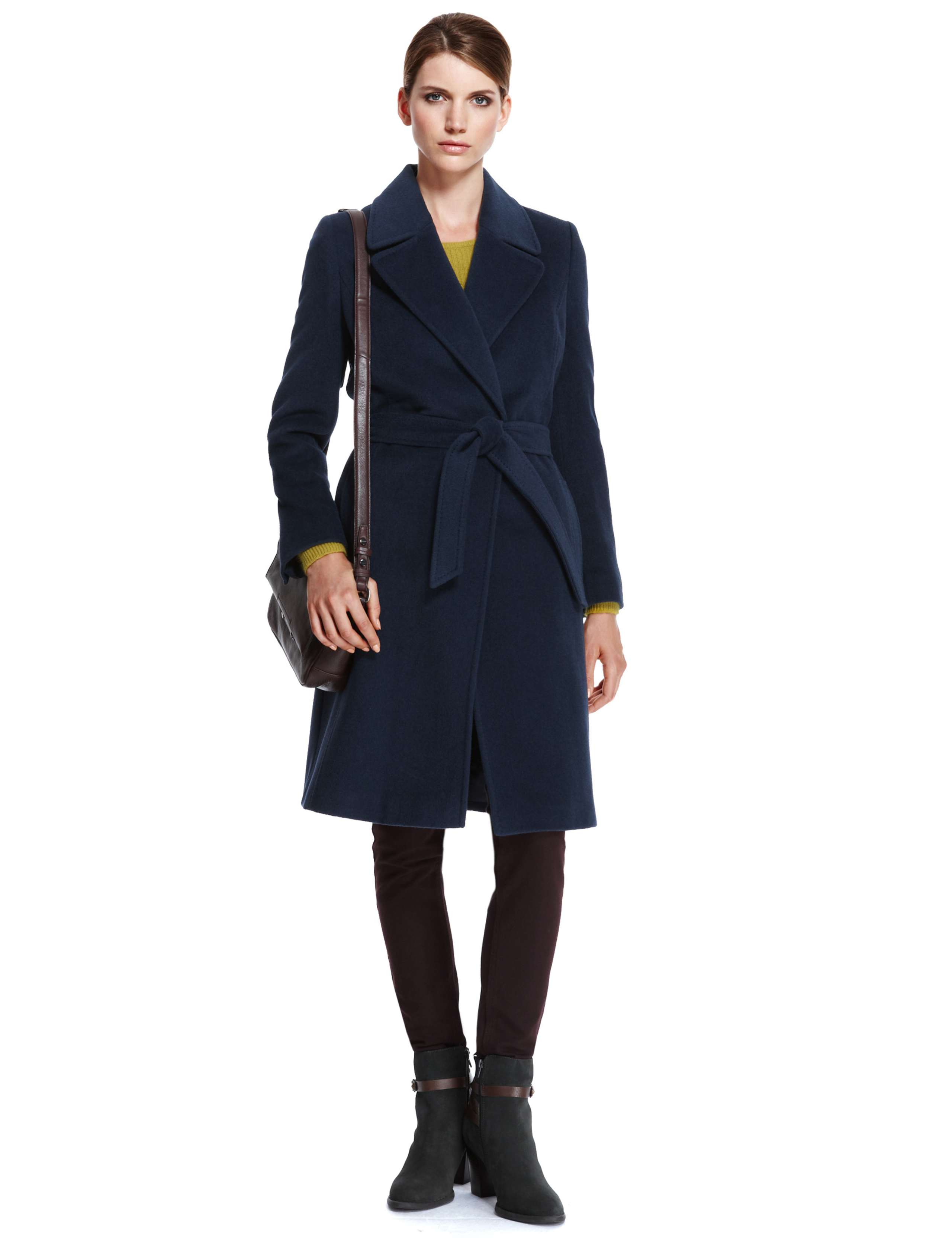 Angora Blend Belted Coat with Wool 5 of 10