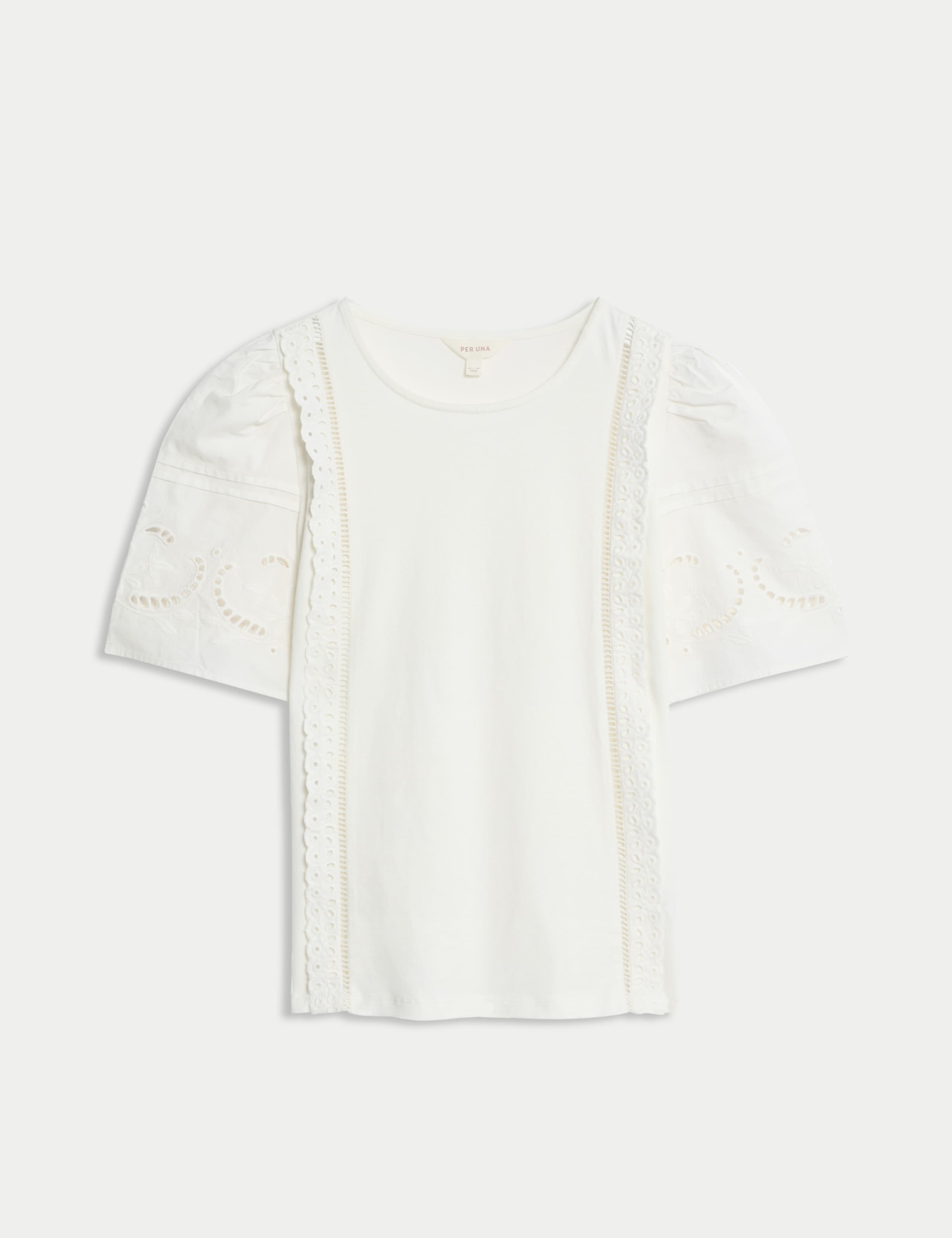 Pure Cotton Embroidered Lace Trim Top 2 of 5