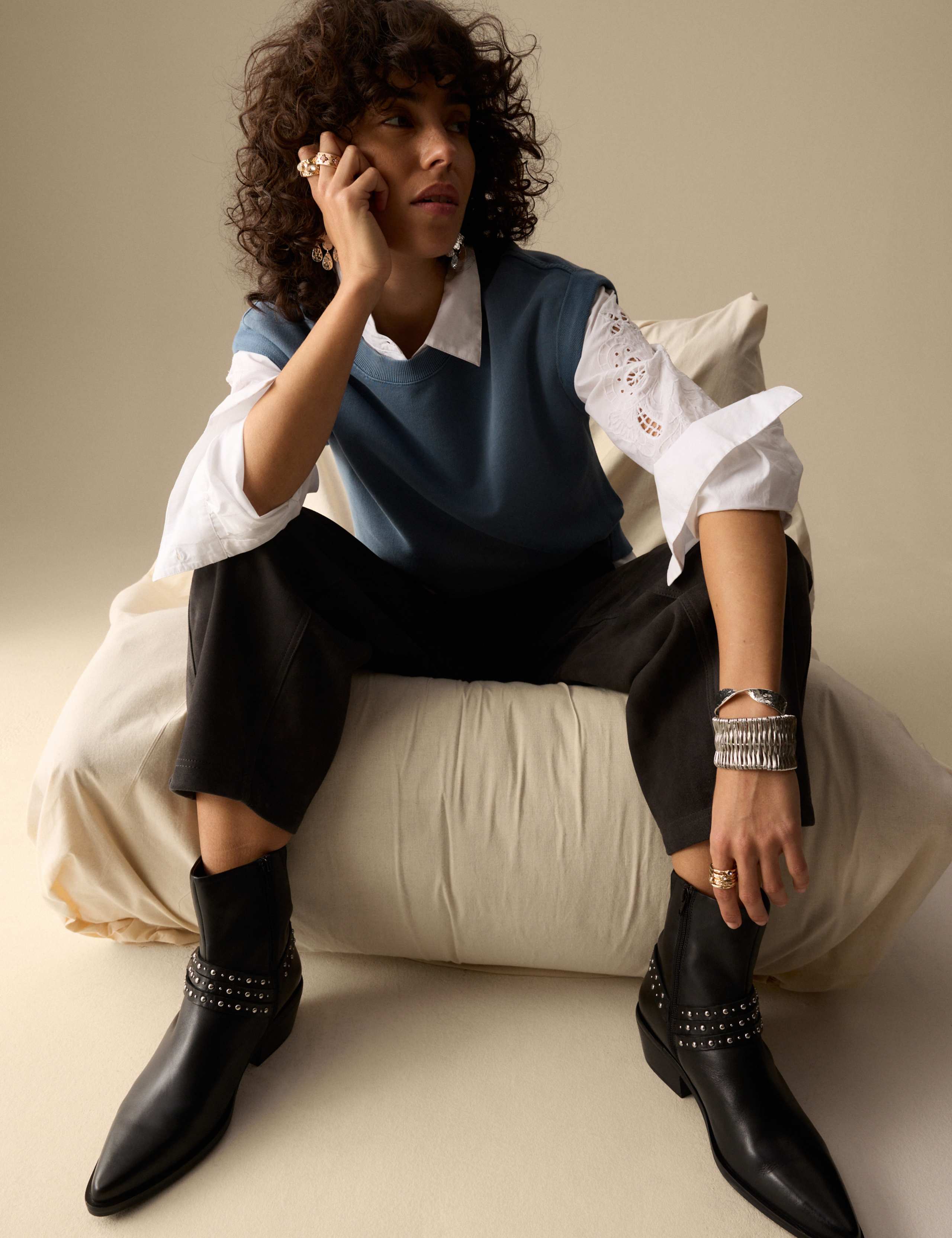 Pure Cotton Sleeveless Sweat-shirt 1 of 5