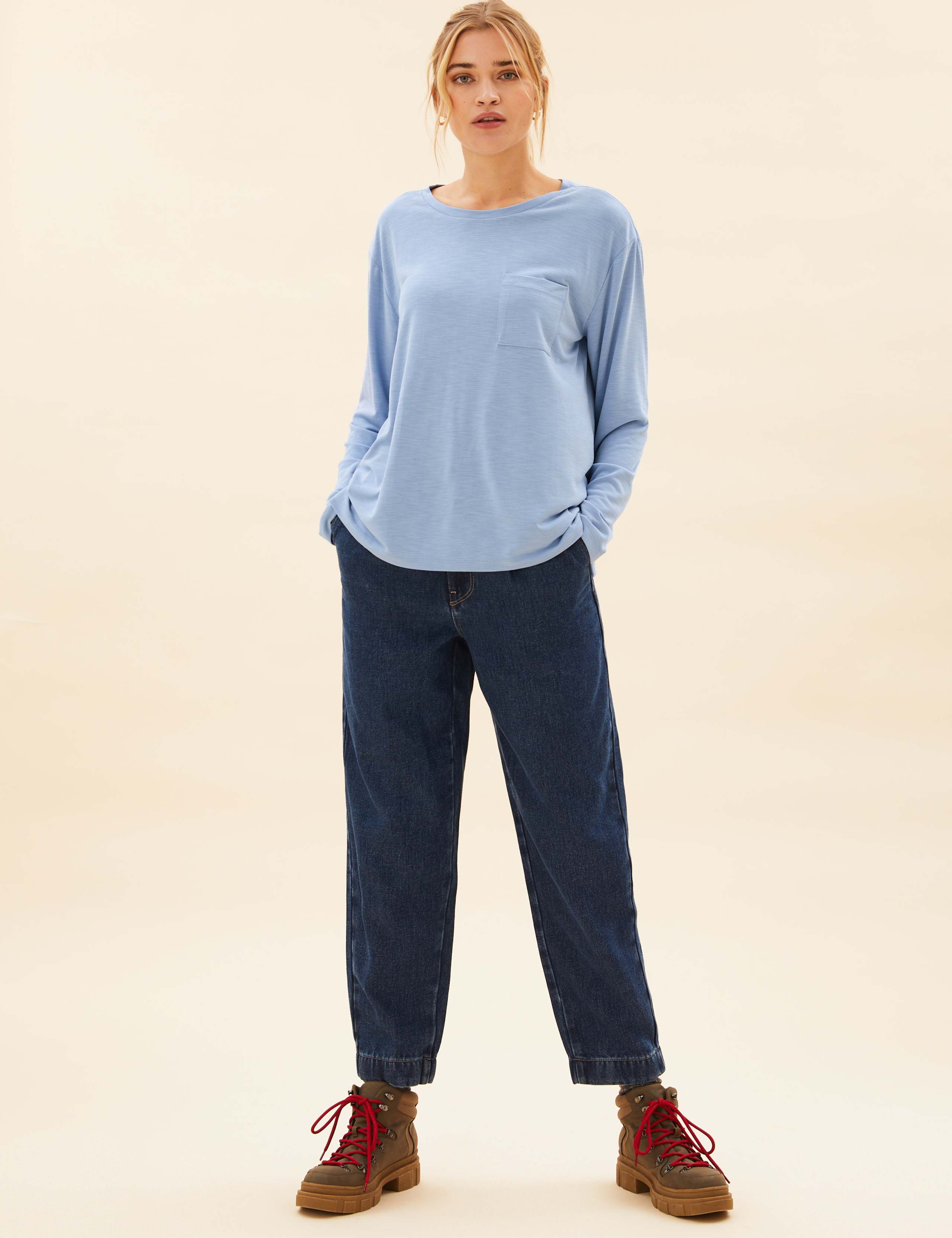 Modal Round Neck Long Sleeve Top 3 of 6