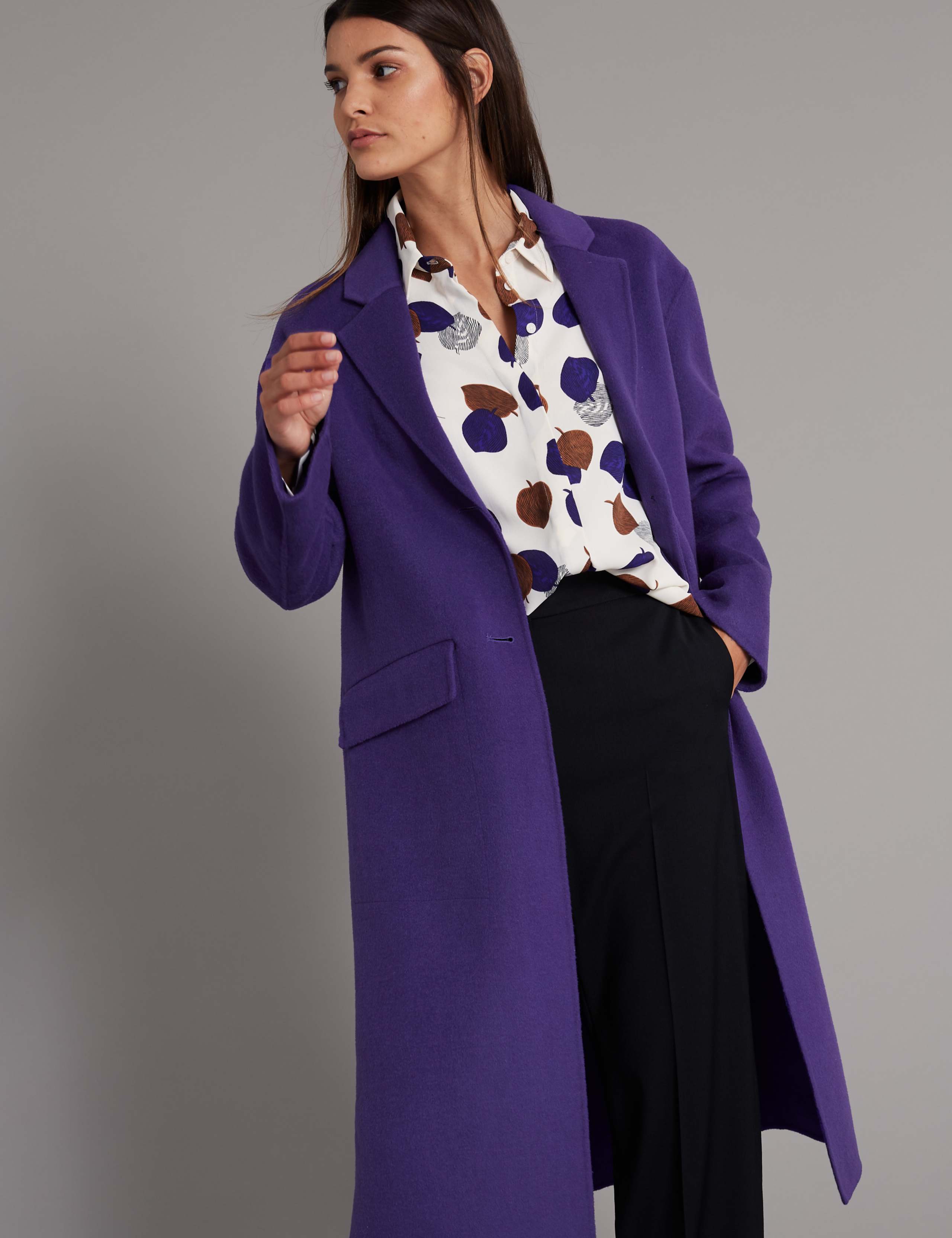 Wool Blend Single Breasted Coat 1 of 4