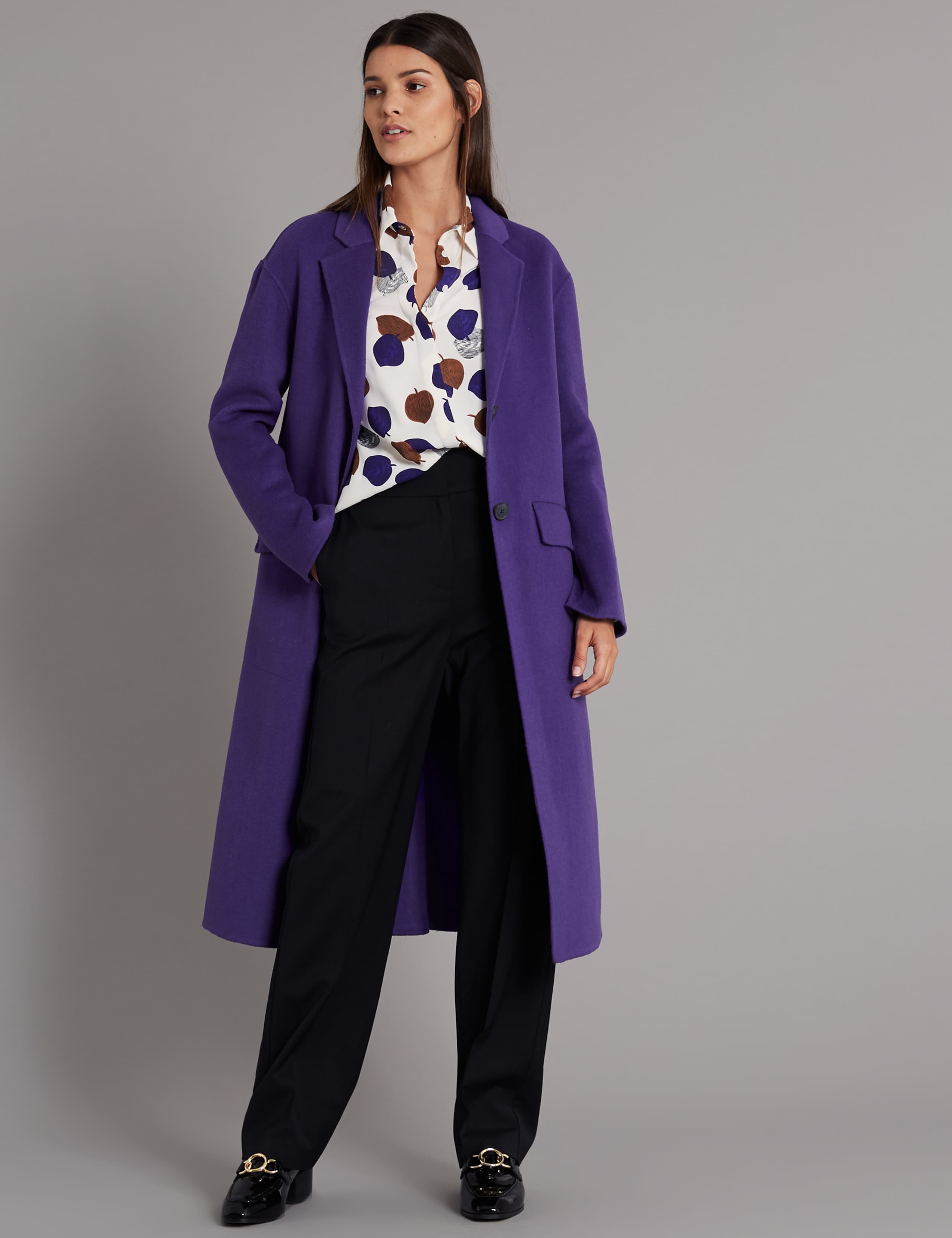 Wool Blend Single Breasted Coat 3 of 4