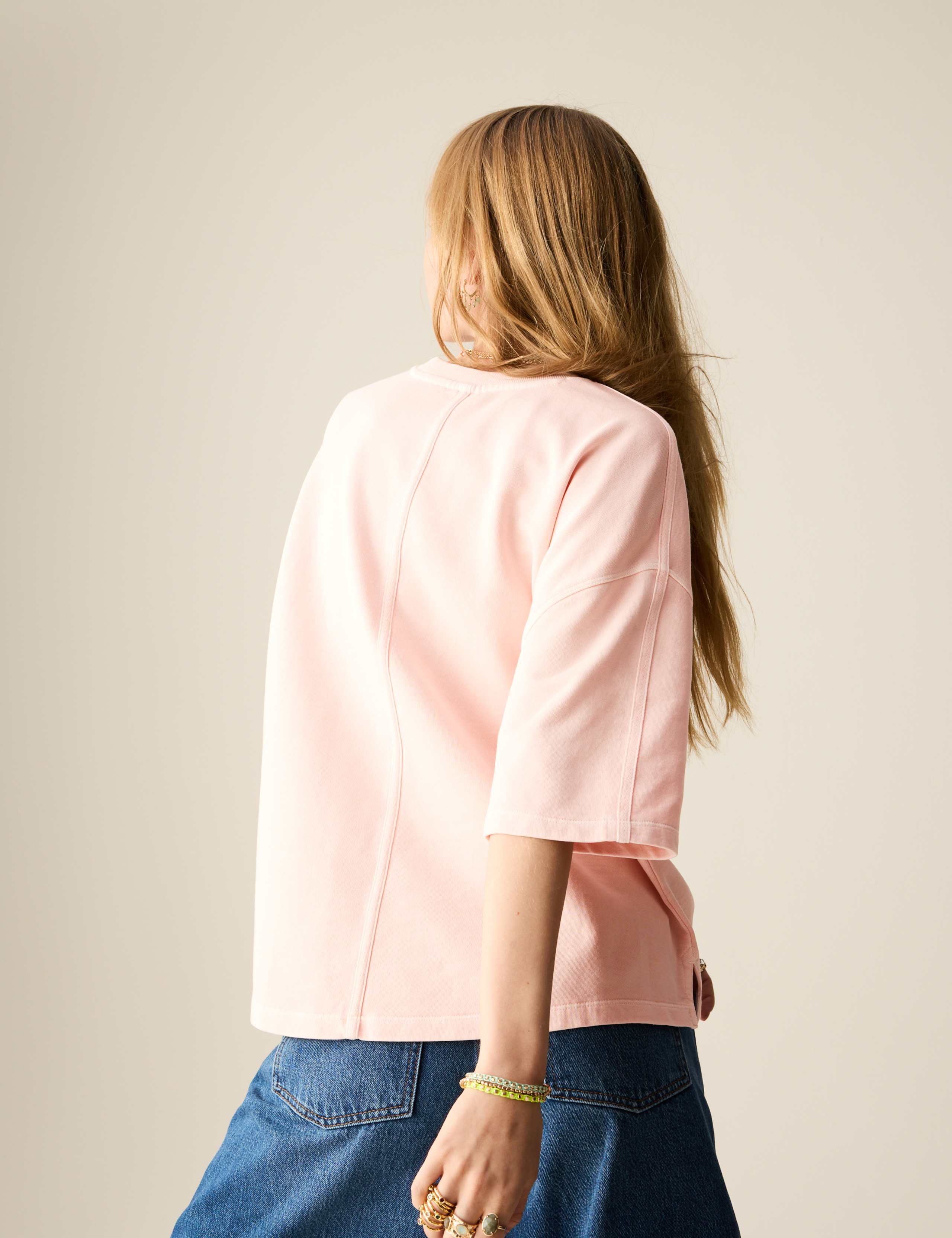 Pure Cotton Crew Neck Boxy Sweatshirt 3 of 5