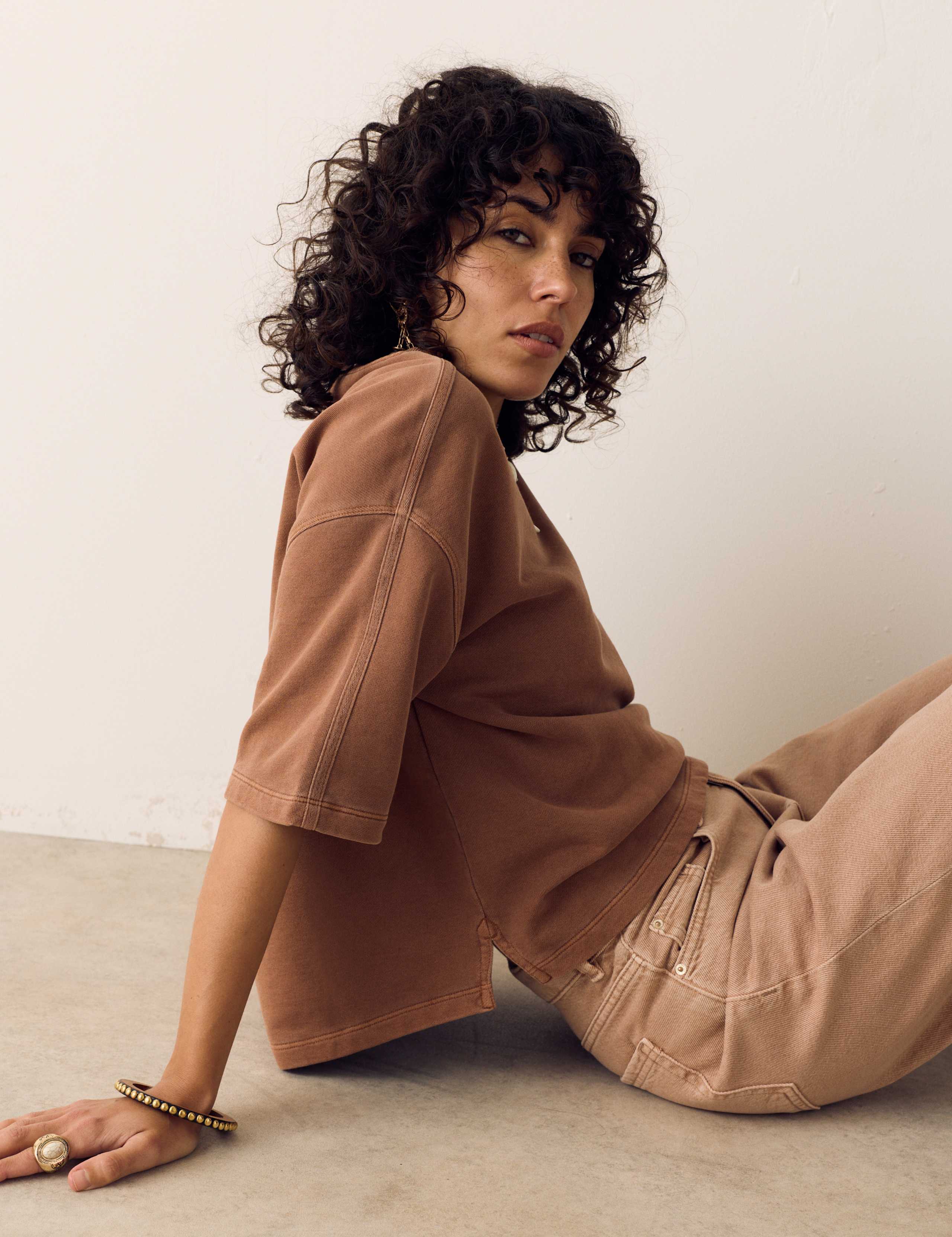 Pure Cotton Crew Neck Boxy Sweatshirt 4 of 5