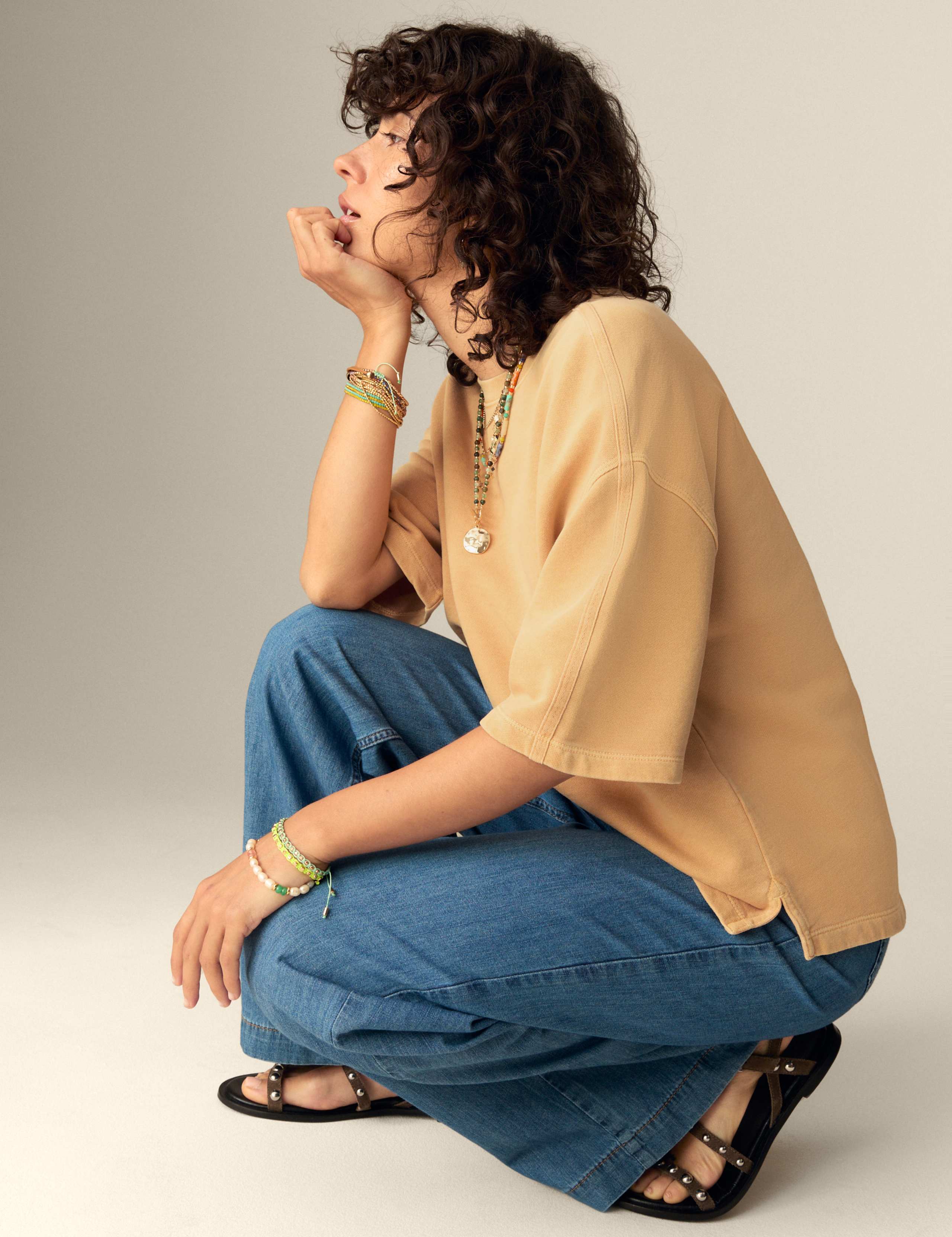 Pure Cotton Crew Neck Boxy Sweatshirt 4 of 5