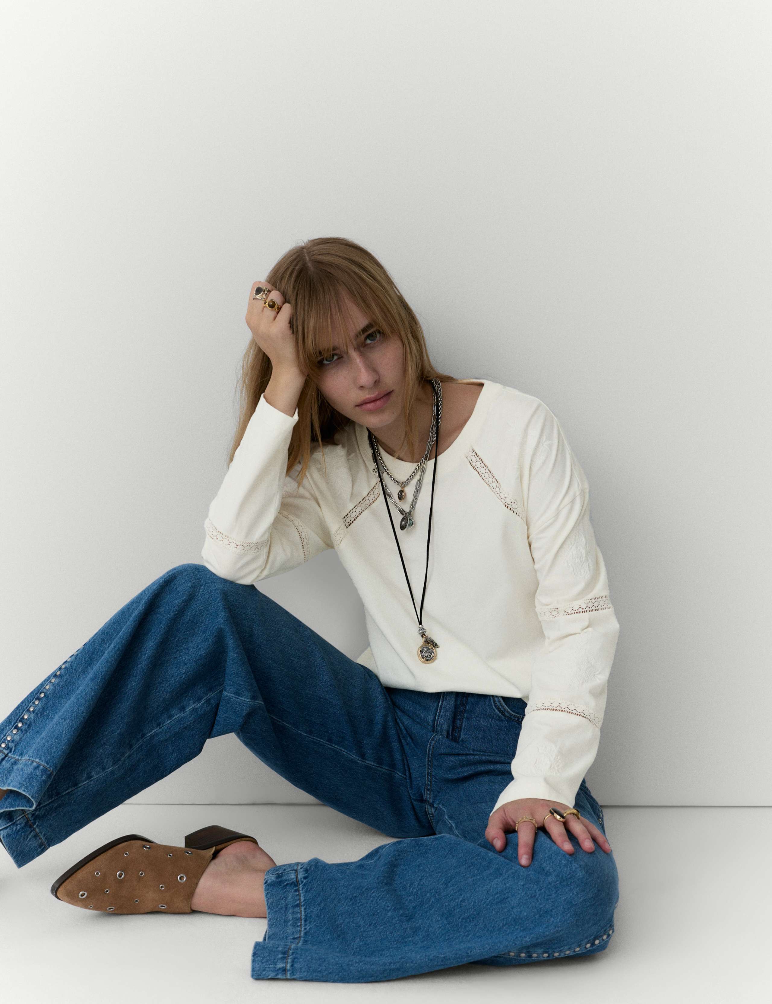 Pure Cotton Embroidered Top 1 of 6