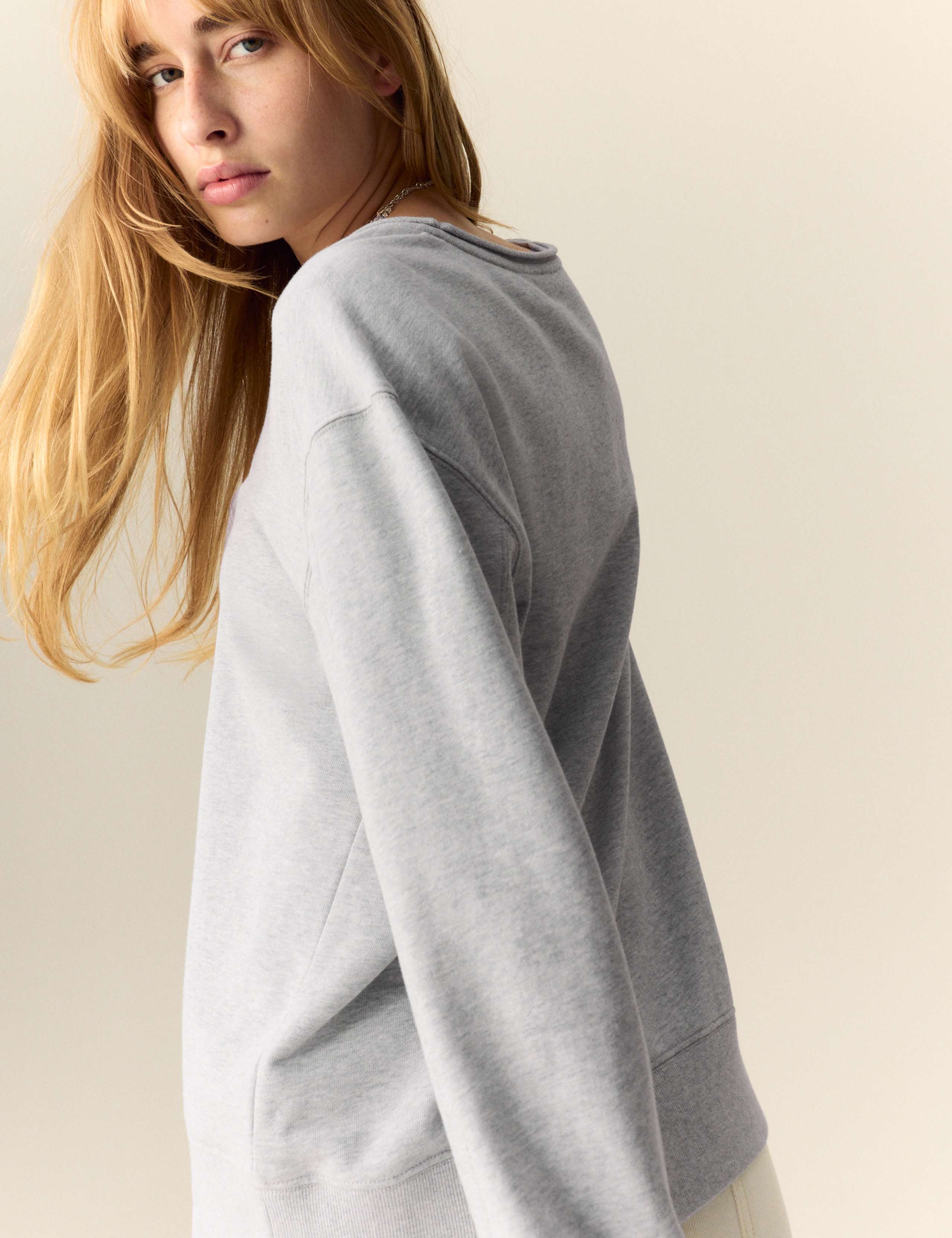 Pure Cotton Scoop Neck Sweatshirt 3 of 5