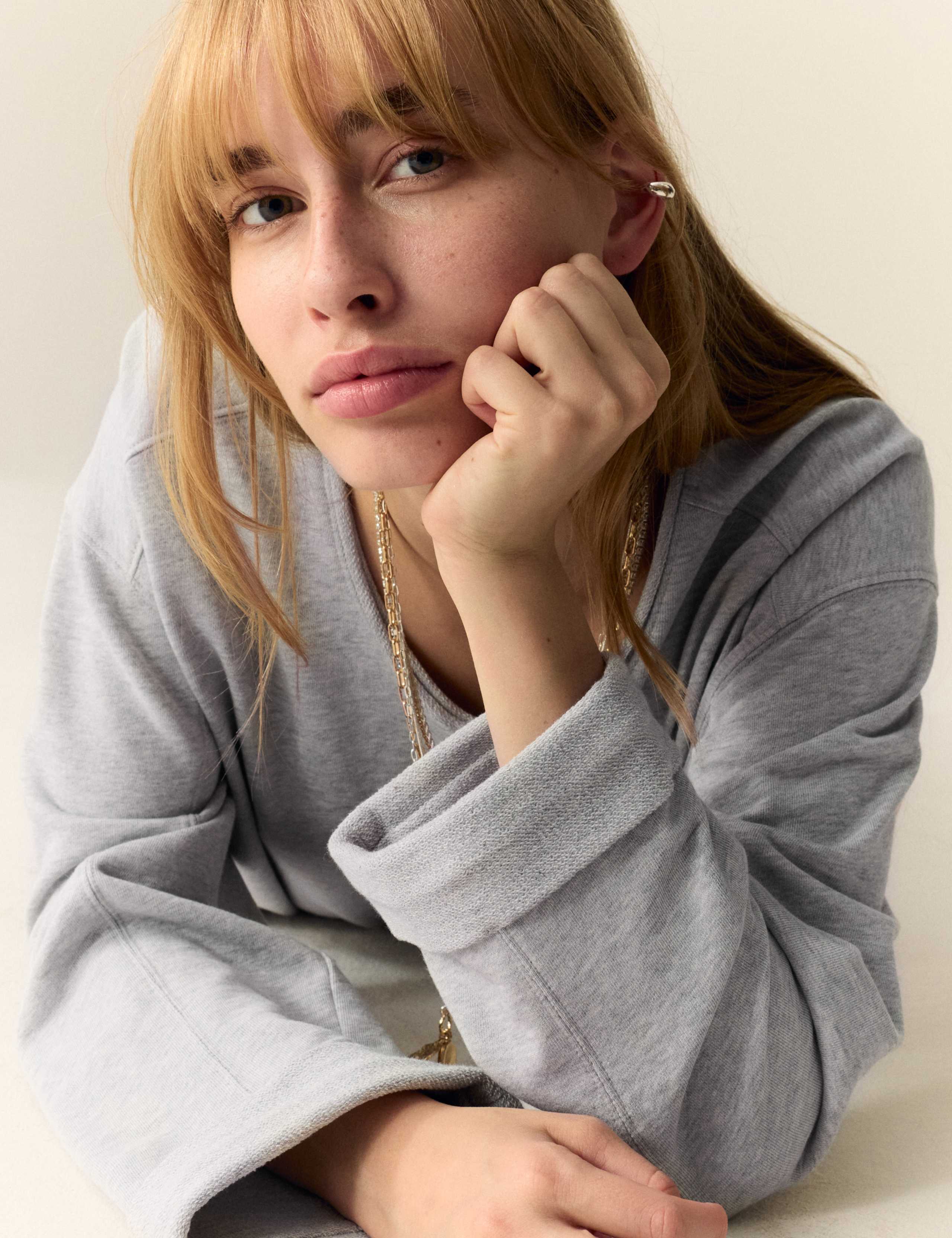 Pure Cotton Scoop Neck Sweatshirt 4 of 5