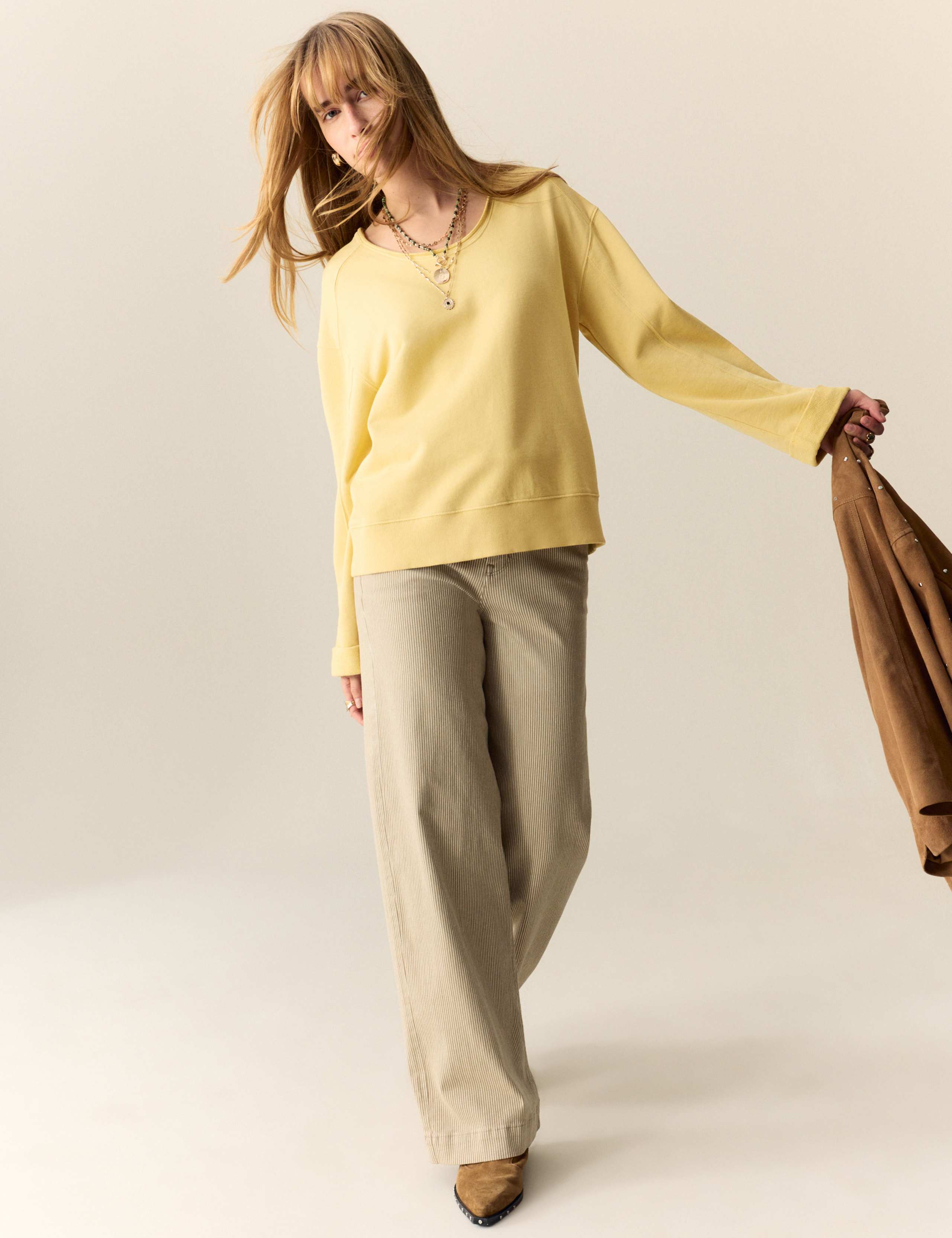 Pure Cotton Scoop Neck Sweatshirt 3 of 5