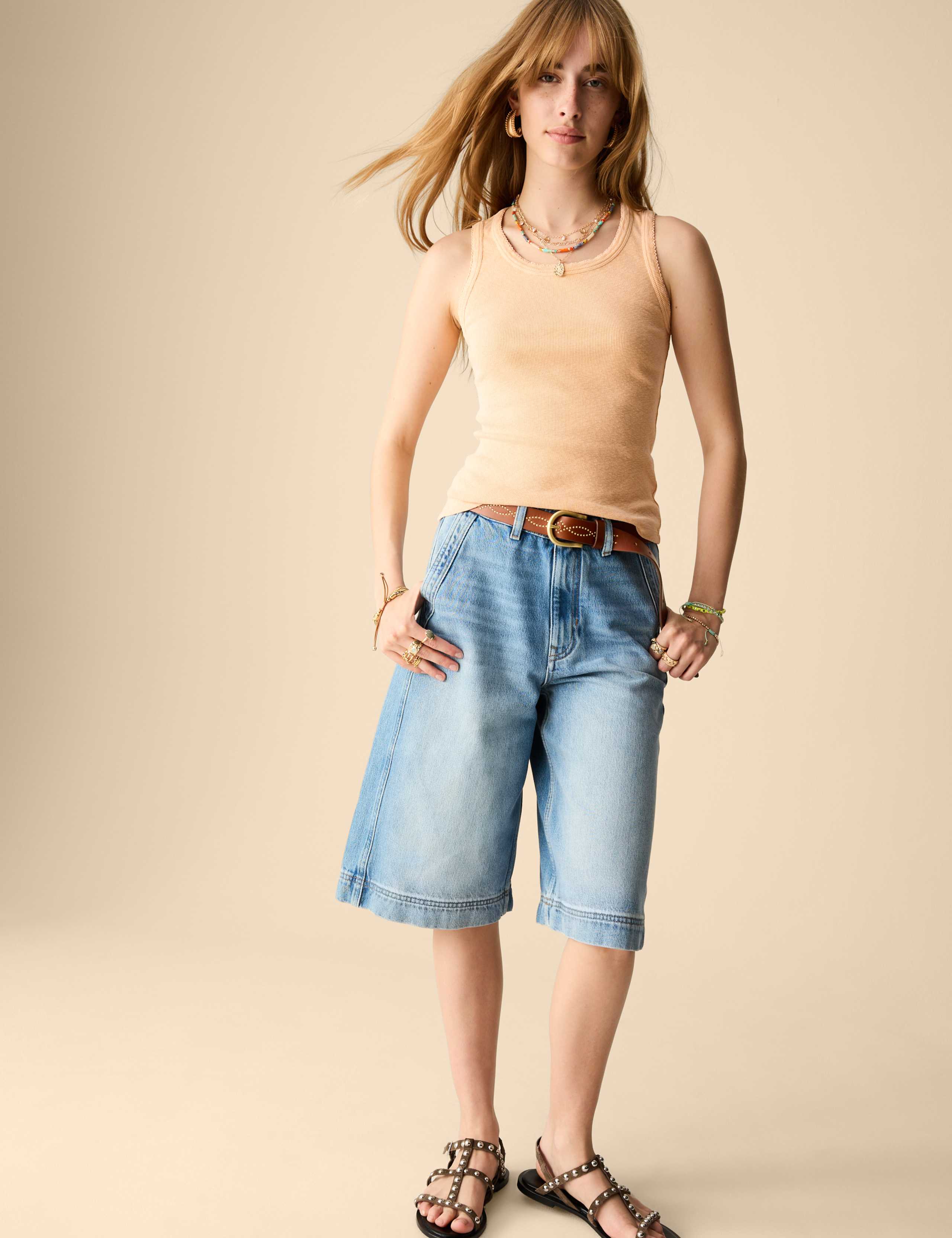 Cotton Rich Ribbed Scoop Neck Fitted Vest 5 of 5