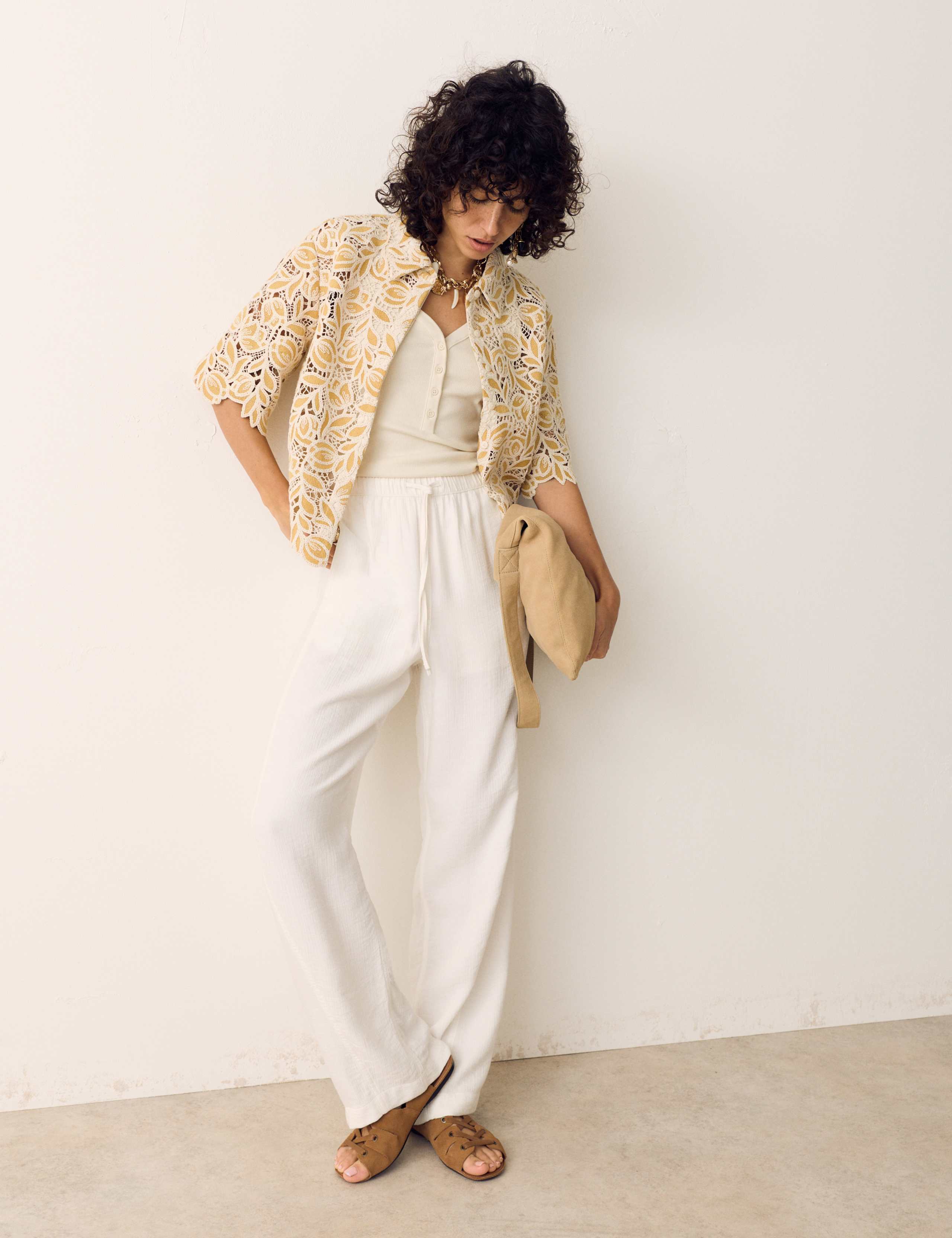 Cotton Modal Blend Scoop Neck Henley Vest 5 of 6