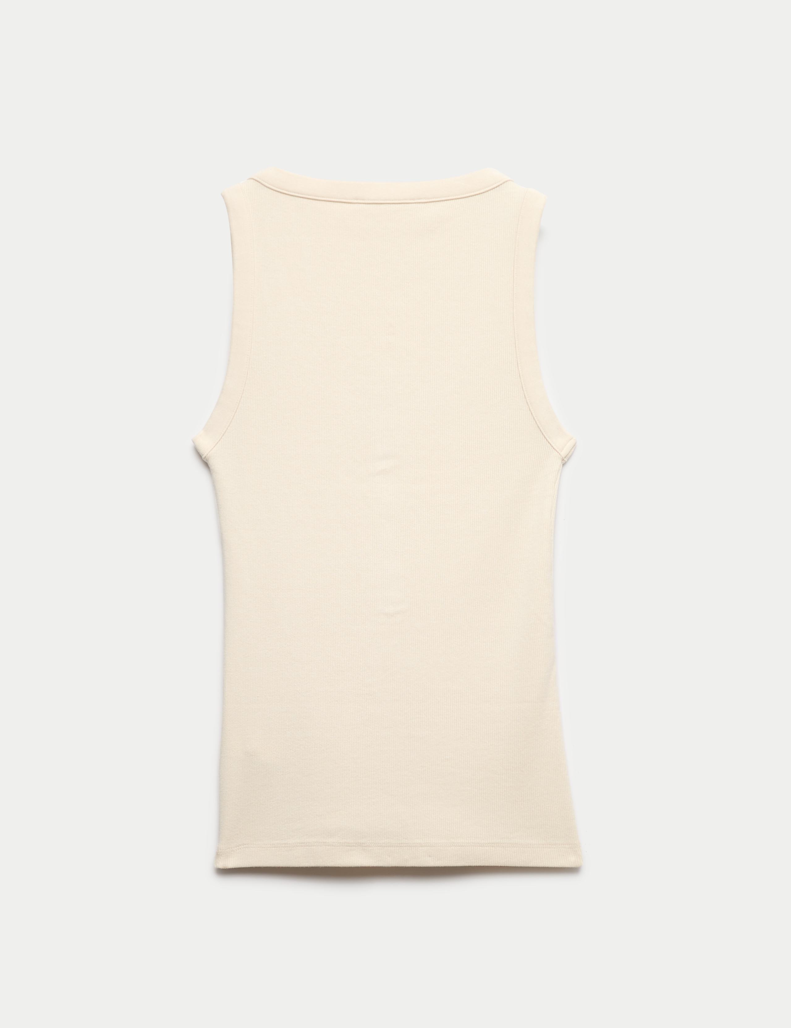 Cotton Modal Blend Scoop Neck Henley Vest 6 of 6