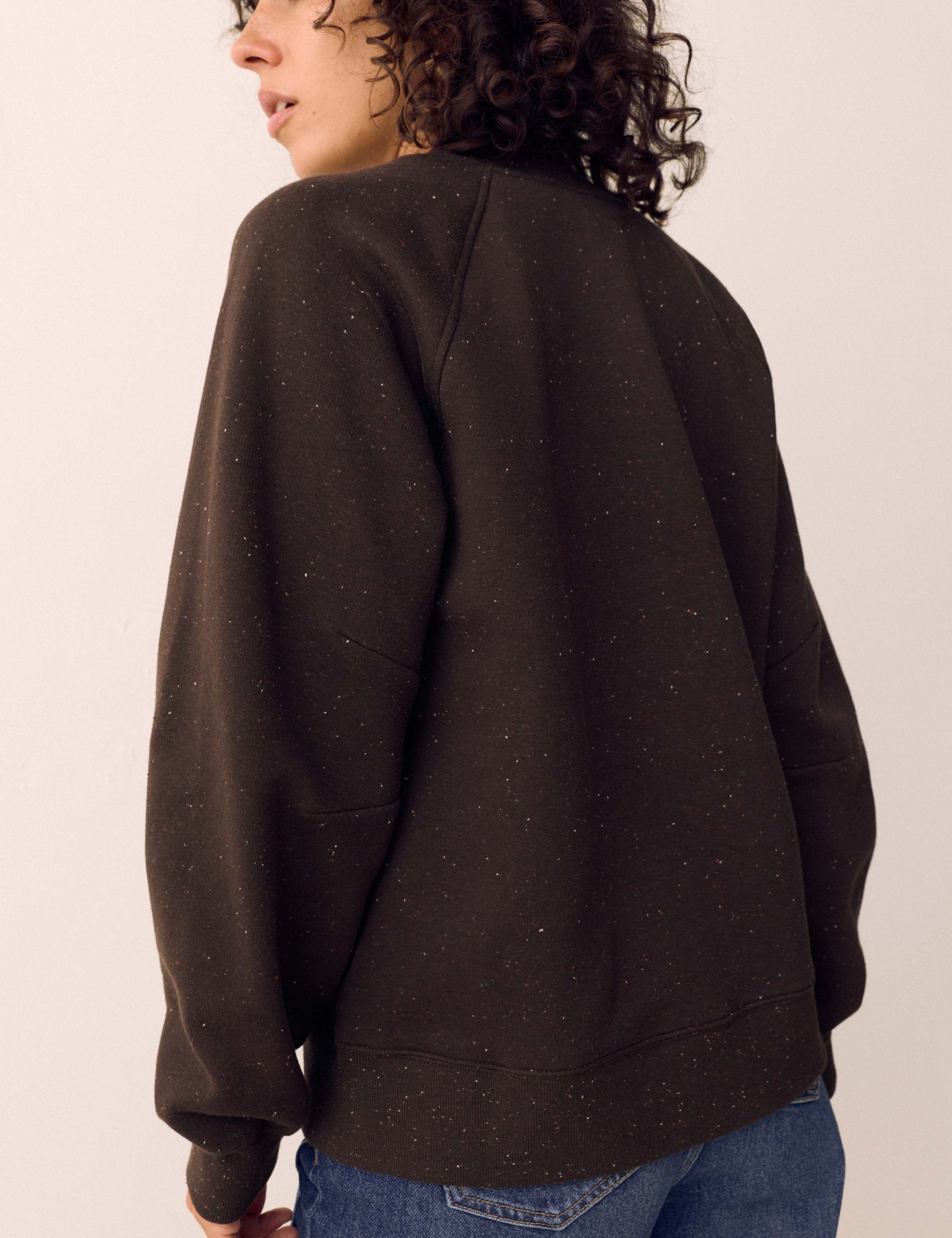 Cotton Rich Flecked Sweatshirt 4 of 5