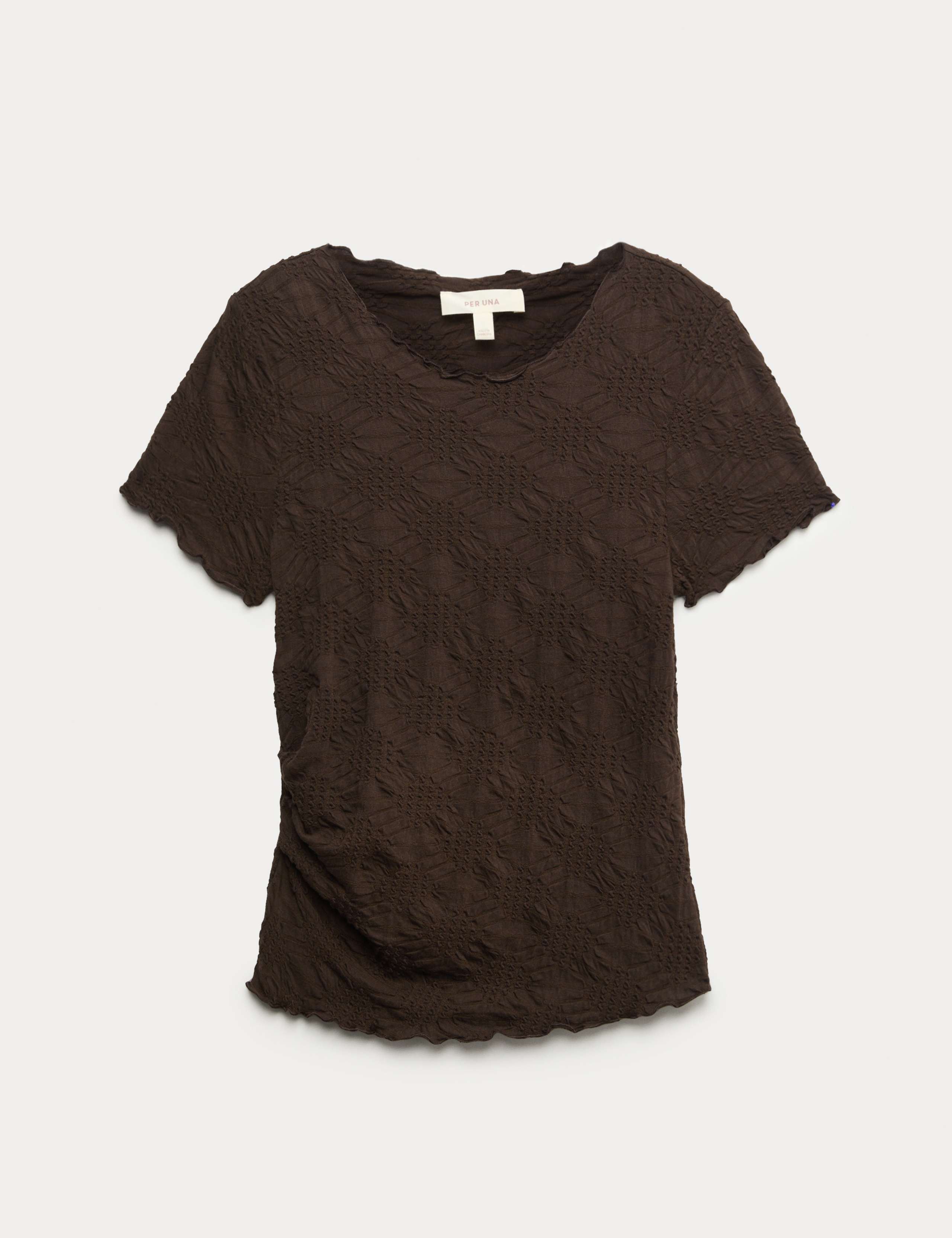 Cotton Rich Jersey Textured Relaxed Short Sleeve Top 2 of 5