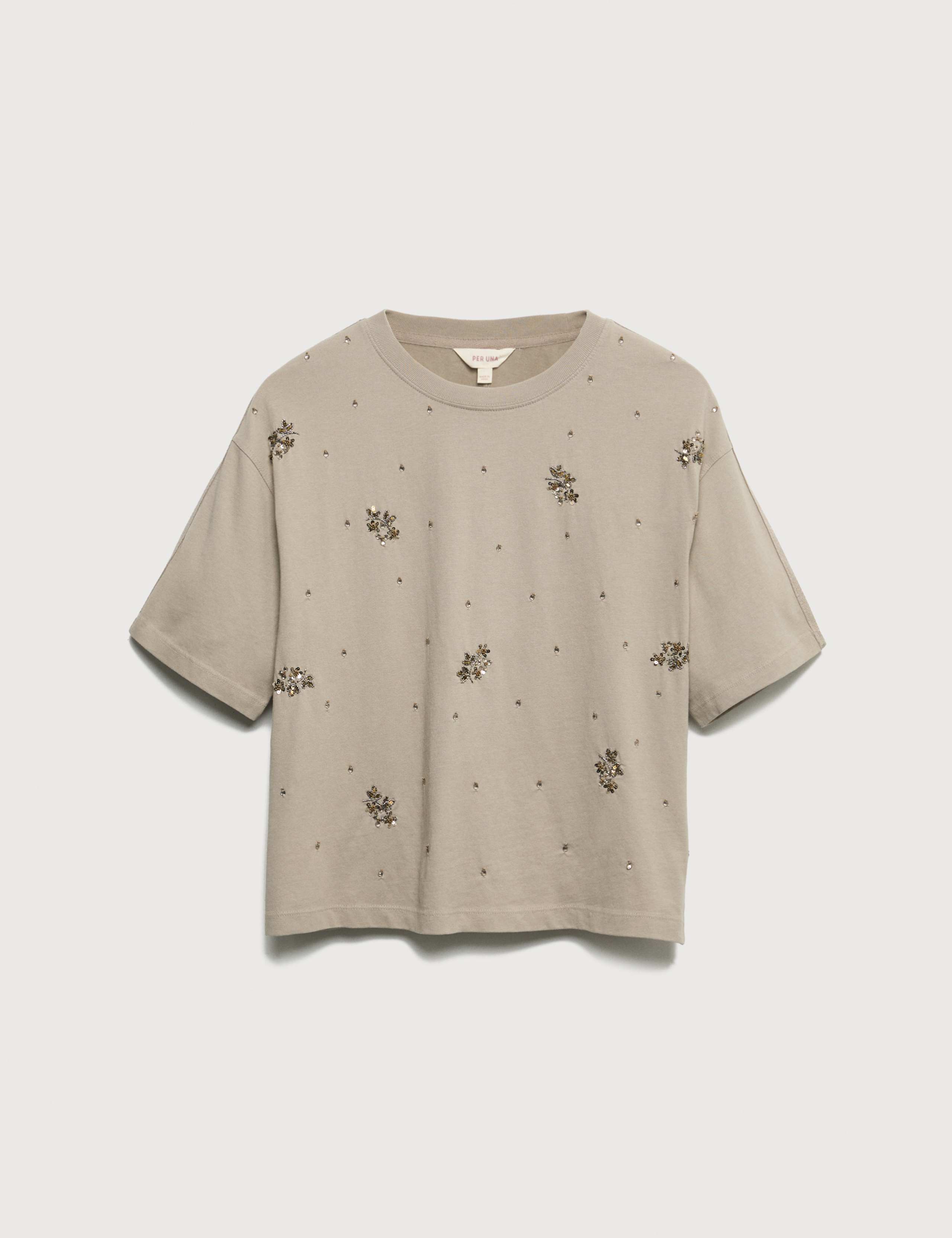 Pure Cotton Embellished T-Shirt 2 of 5