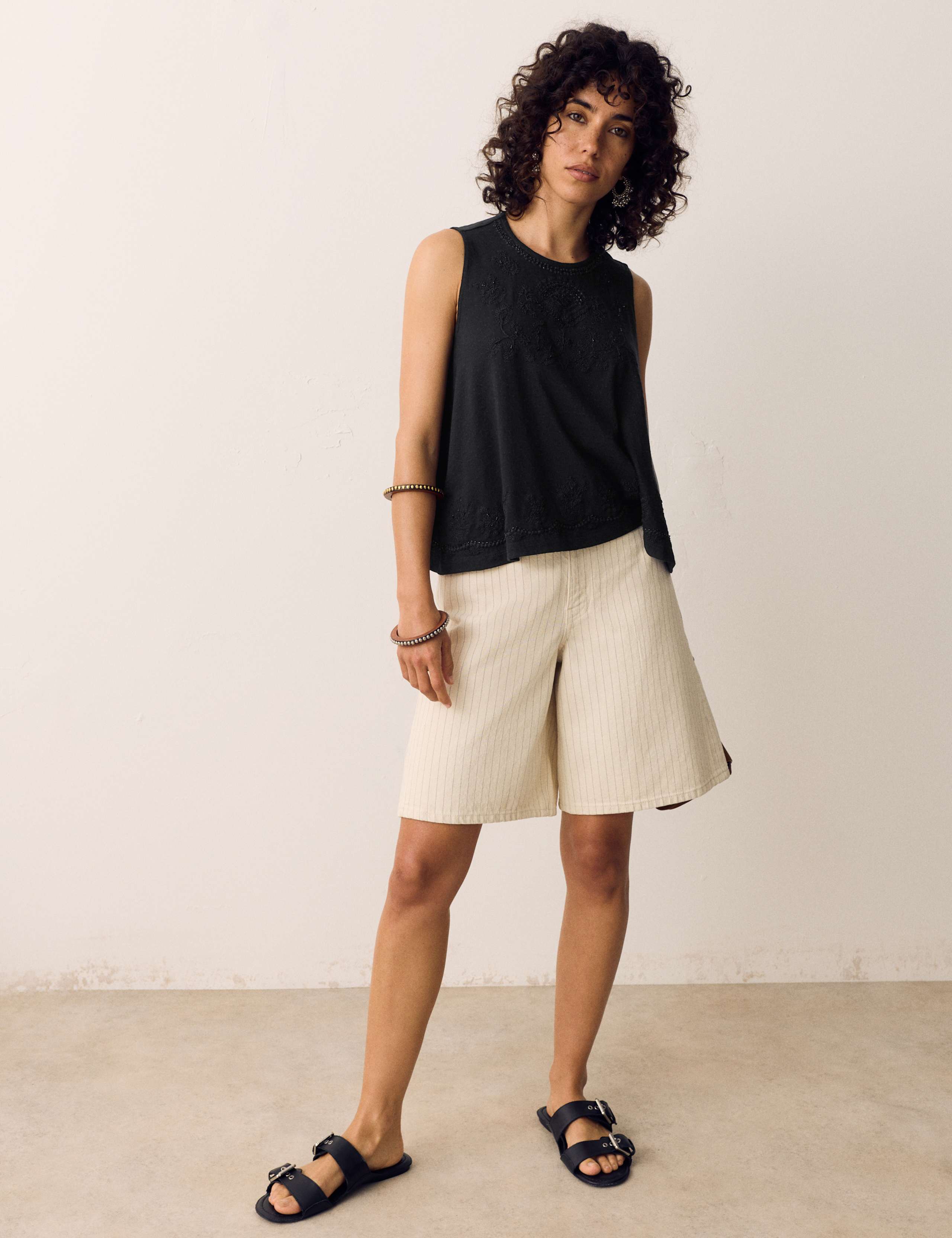Cotton Rich Embellished Trapeze Vest Top 4 of 5