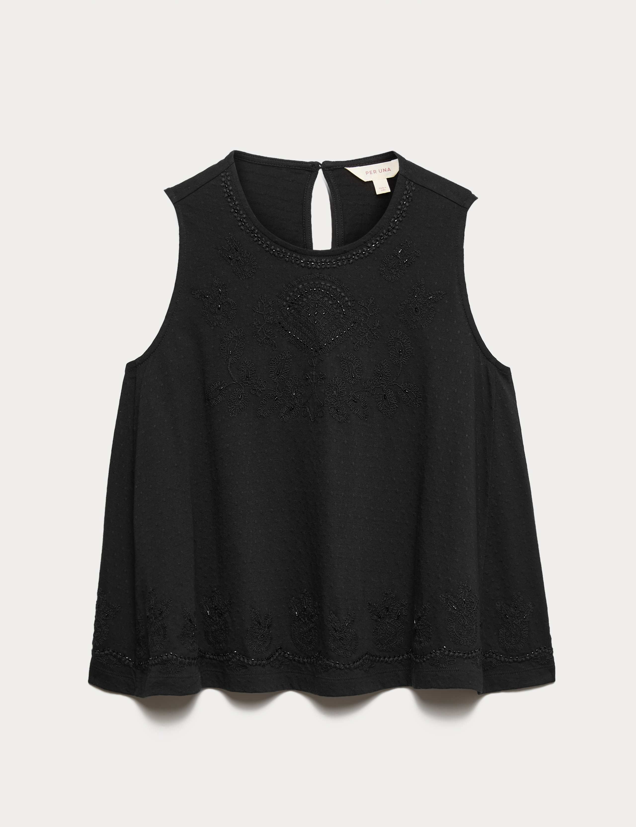Cotton Rich Embellished Trapeze Vest Top 2 of 5