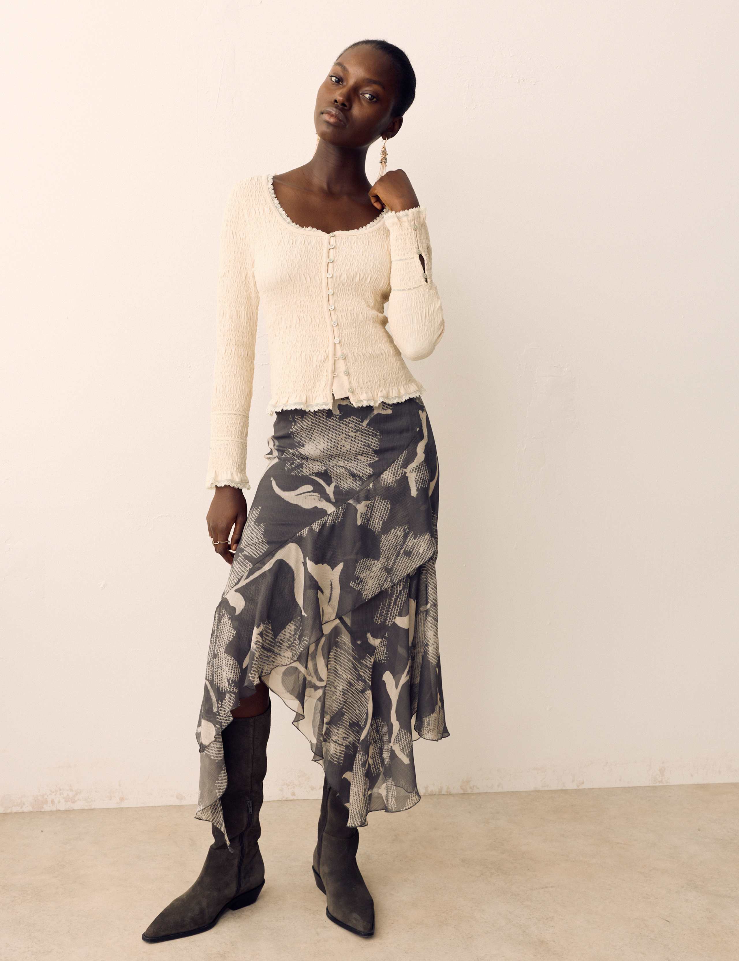 Pure Cotton Shirred Scoop Neck Top 4 of 6