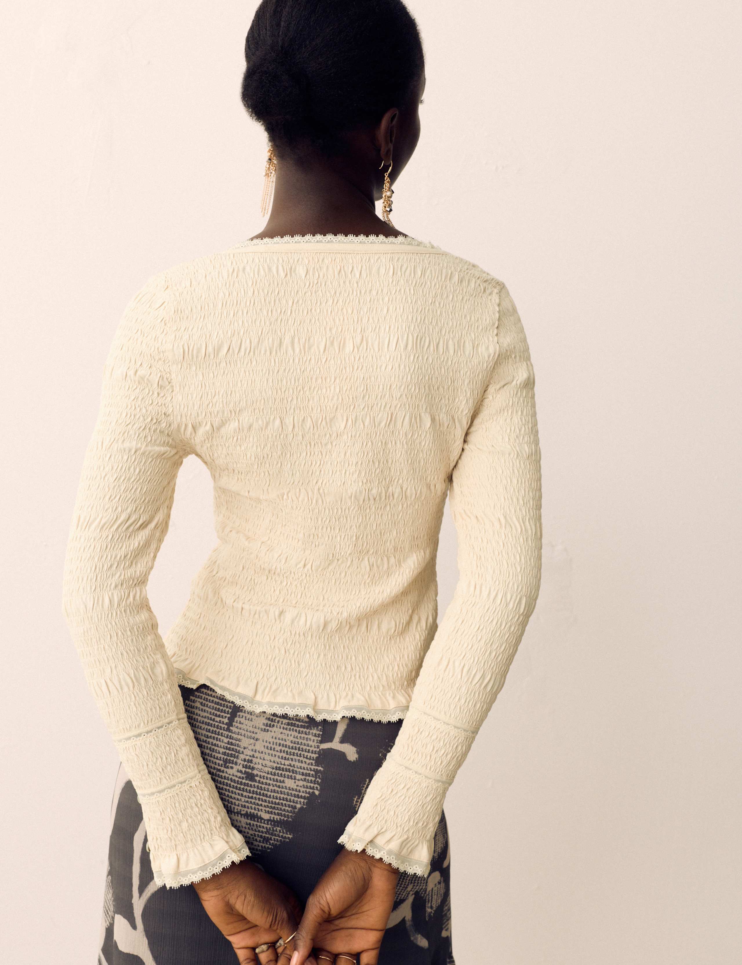 Pure Cotton Shirred Scoop Neck Top 5 of 6